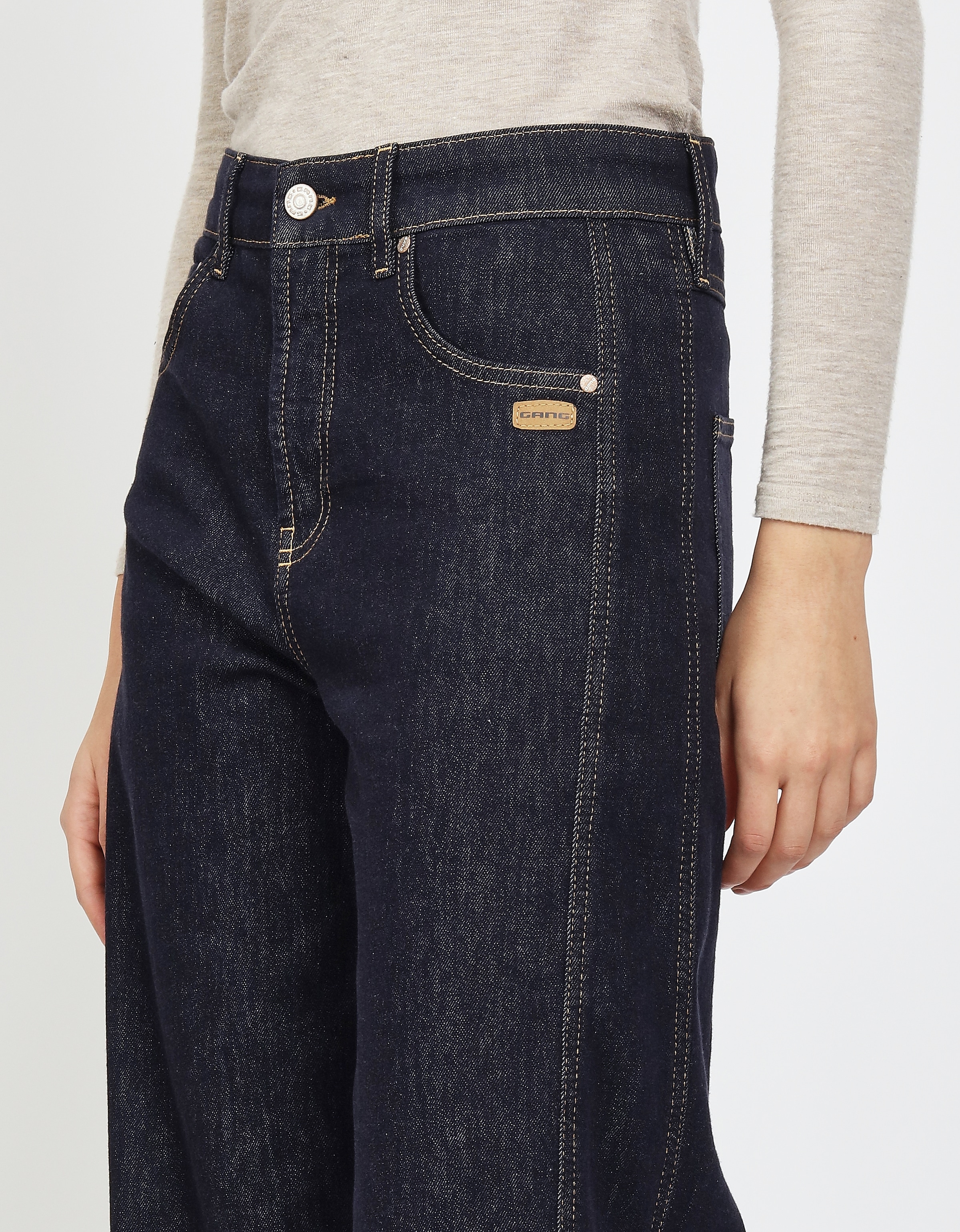 GANG Straight-Jeans »94BLAKE STRAIGHT«, hoher Bund, Umschlag am Saum
