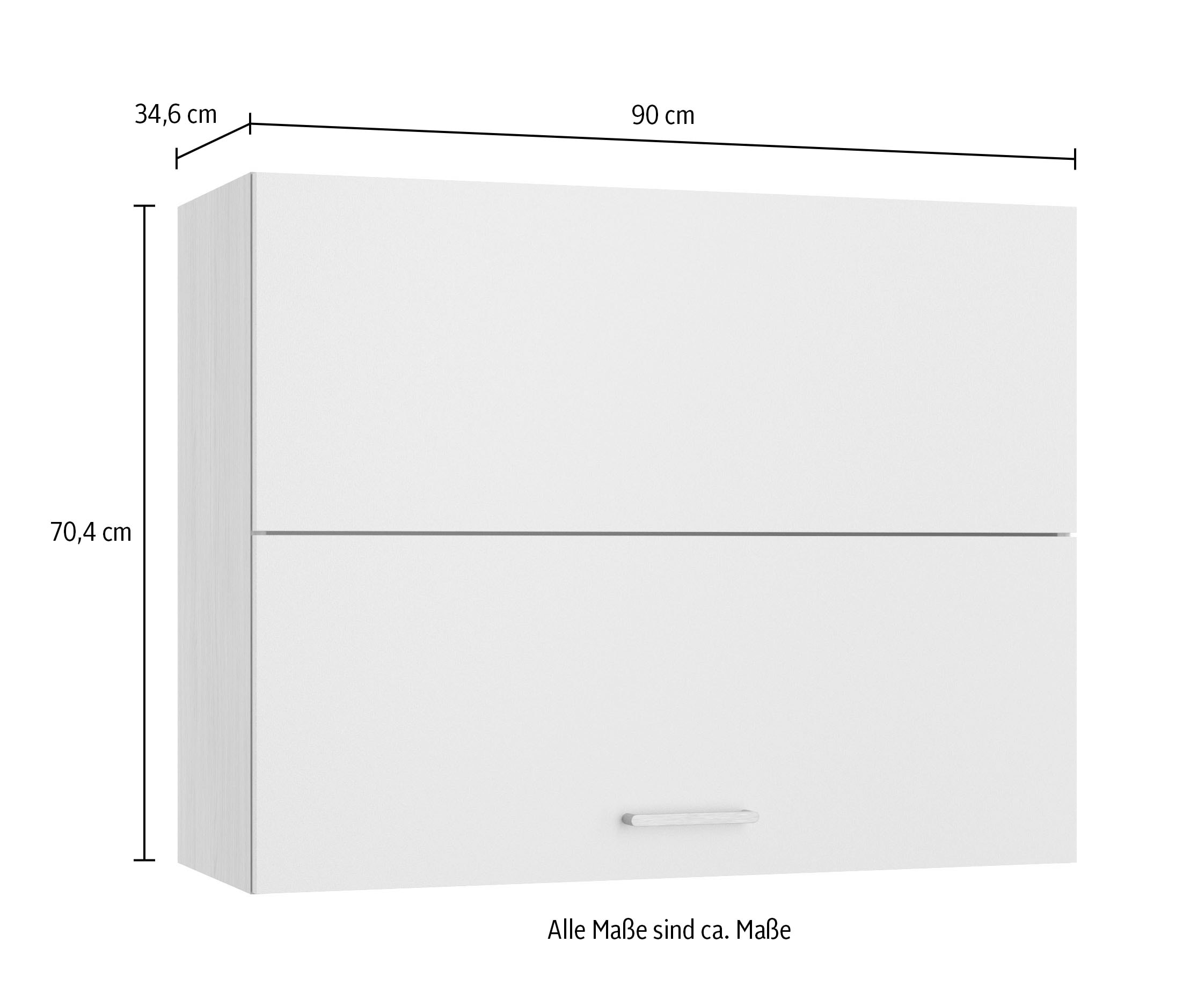 KOCHSTATION Armoire suspendue pliante »KS-Lucy« Breite 90 cm, Höhe 70,4 cm, mit 1 Faltlifttür, 2 Einlegeböden