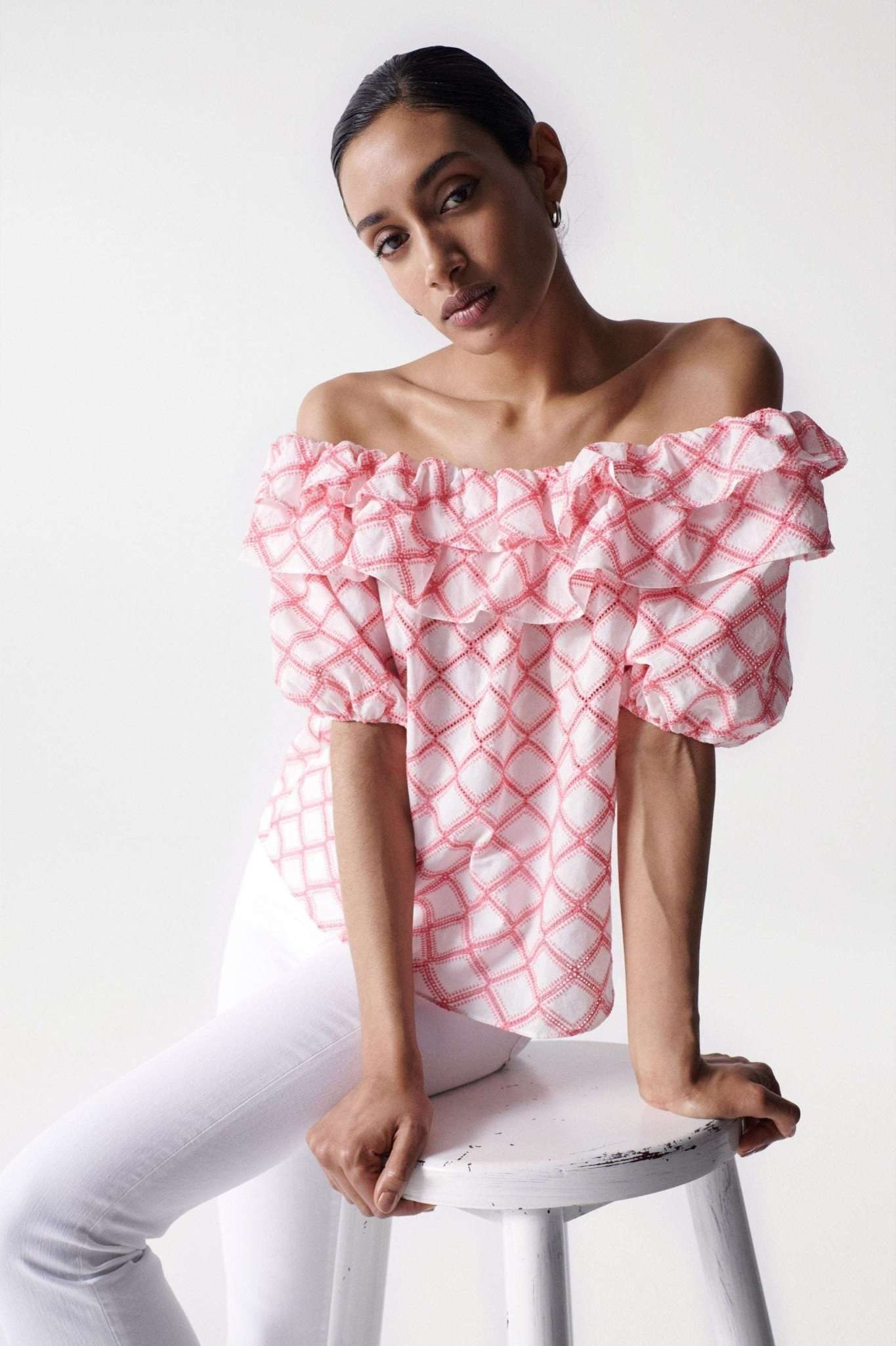 Salsa T-Shirt »T-Shirts Embroidery Off-Shoulder«