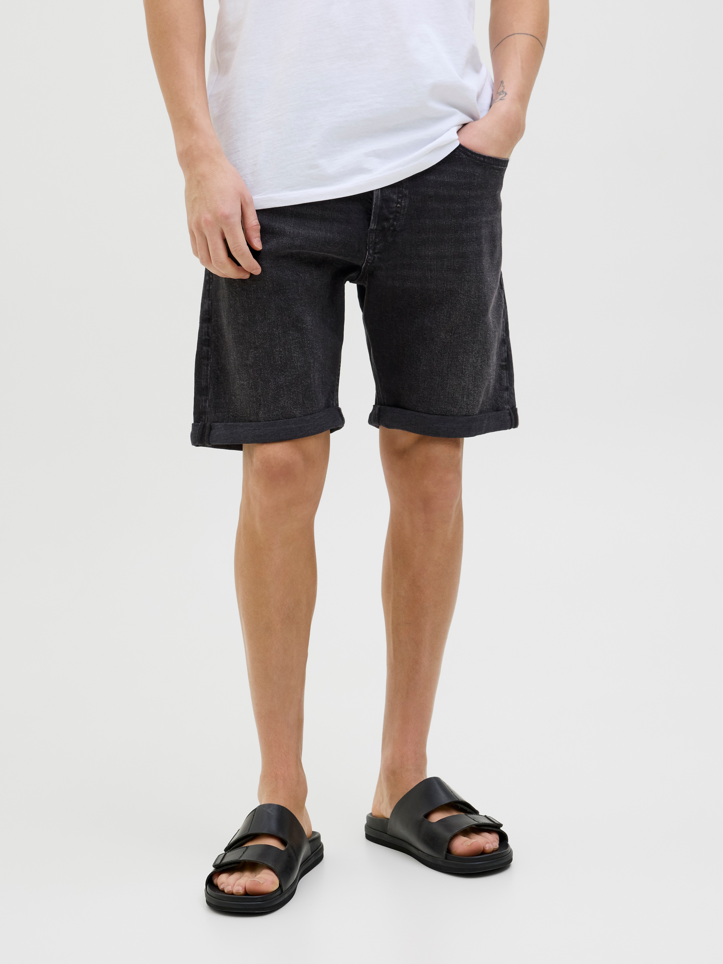 Image of Jack & Jones Shorts "JJIORIGINAL mit stylischem Aufschlag und Knopfleiste" Baumwollmischung, regular fit