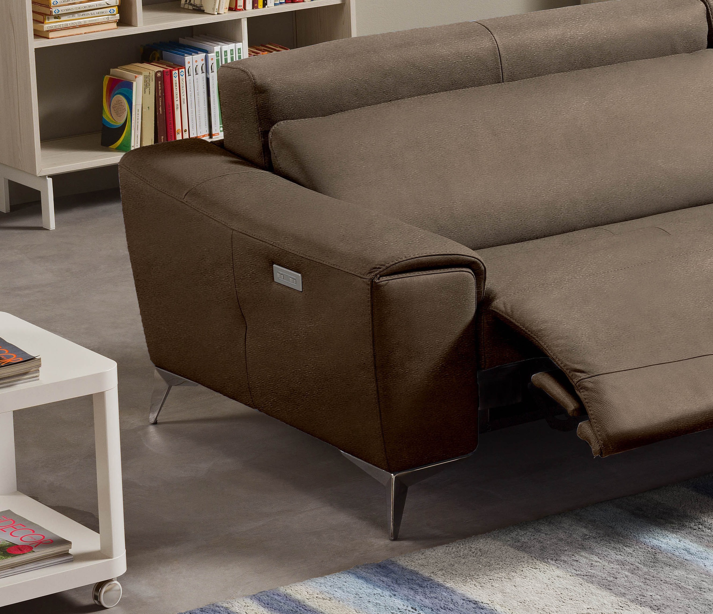 Egoitaliano Canapé d'angle »Suzette, Designsofa mit  hohem Sitzkomfort« mit Recamiere, inkl. 1 elektronischen Relaxfunktion, L-Form