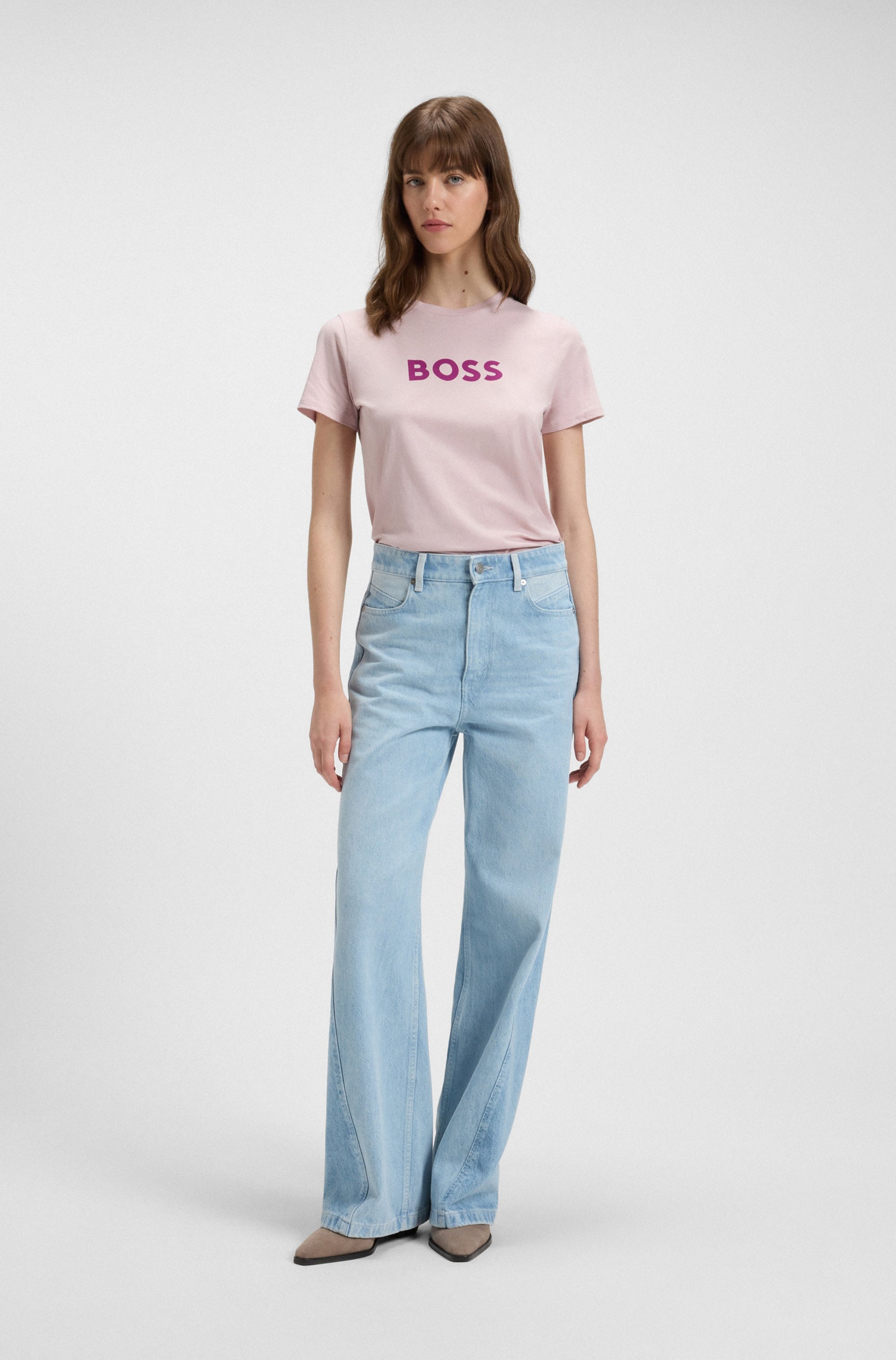 BOSS ORANGE T-Shirt »Elogo Premium Damenmode«, mit BOSS-Schriftzug