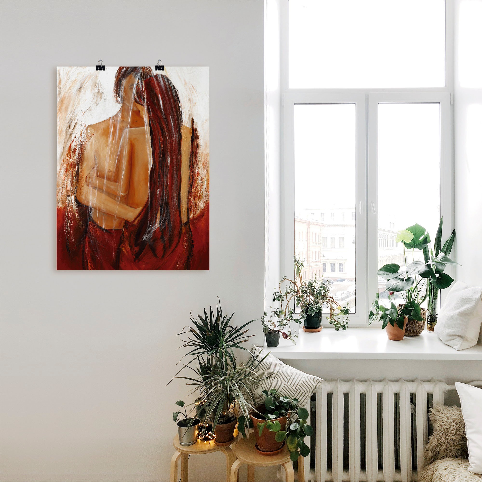 Artland Wandbild »Liebespaar in rot«, Paar, (1 St.), als Leinwandbild, Poster, Wandaufkleber in verschied. Grössen
