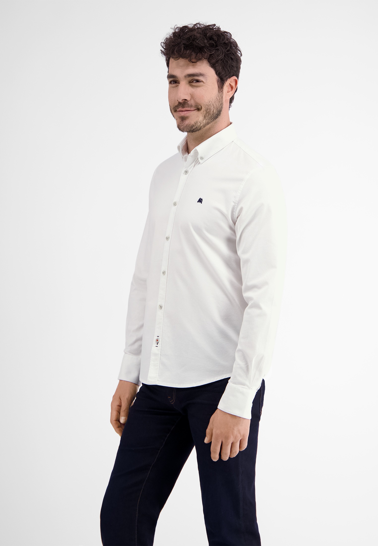 LERROS Langarmhemd »LERROS Oxfordhemd, unifarben«