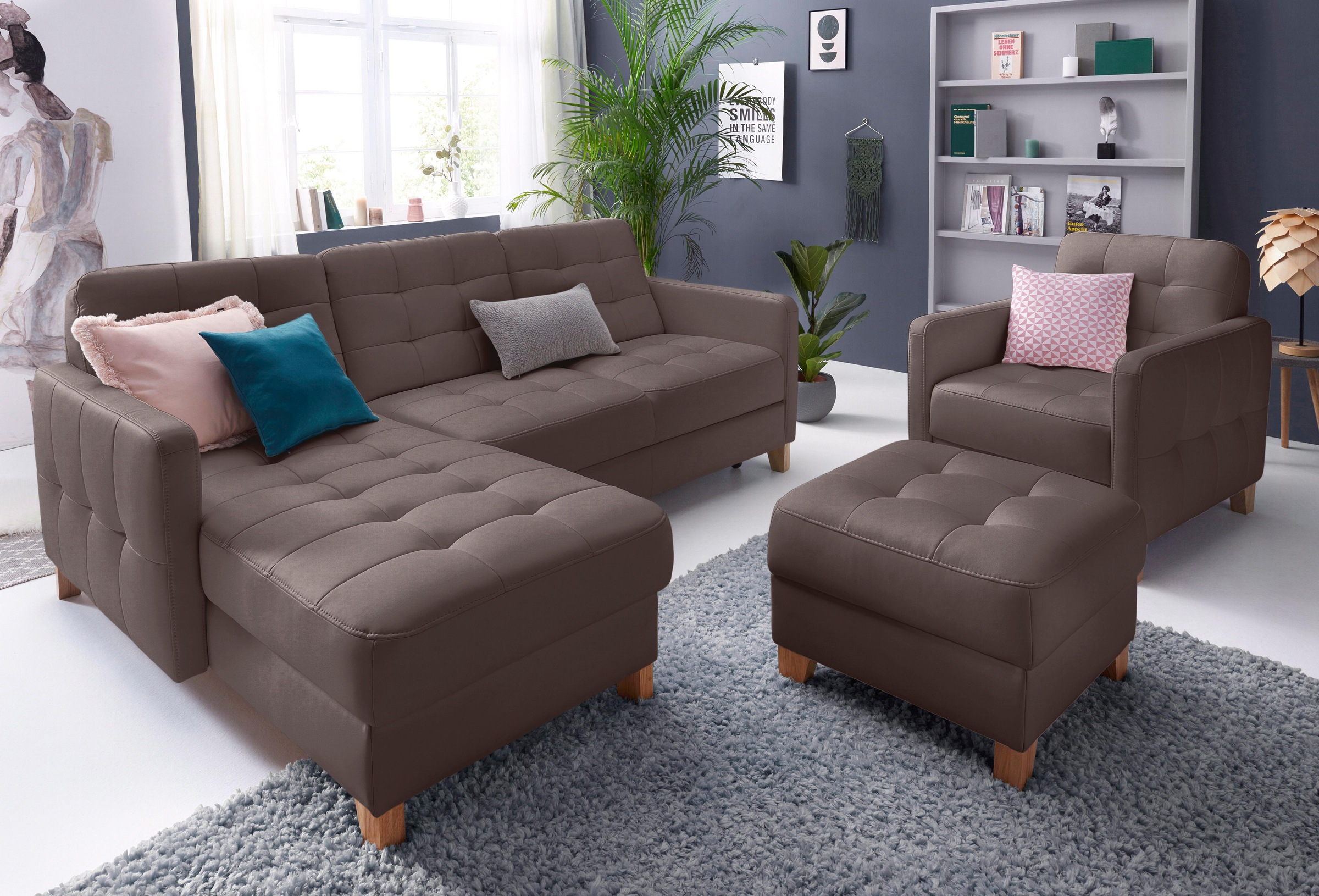 exxpo - sofa fashion Fauteuil »Elio, Loungesessel, aufwendige Detailverarbeitung, bequem und modern« grand confort d'assise pour des moments de détente