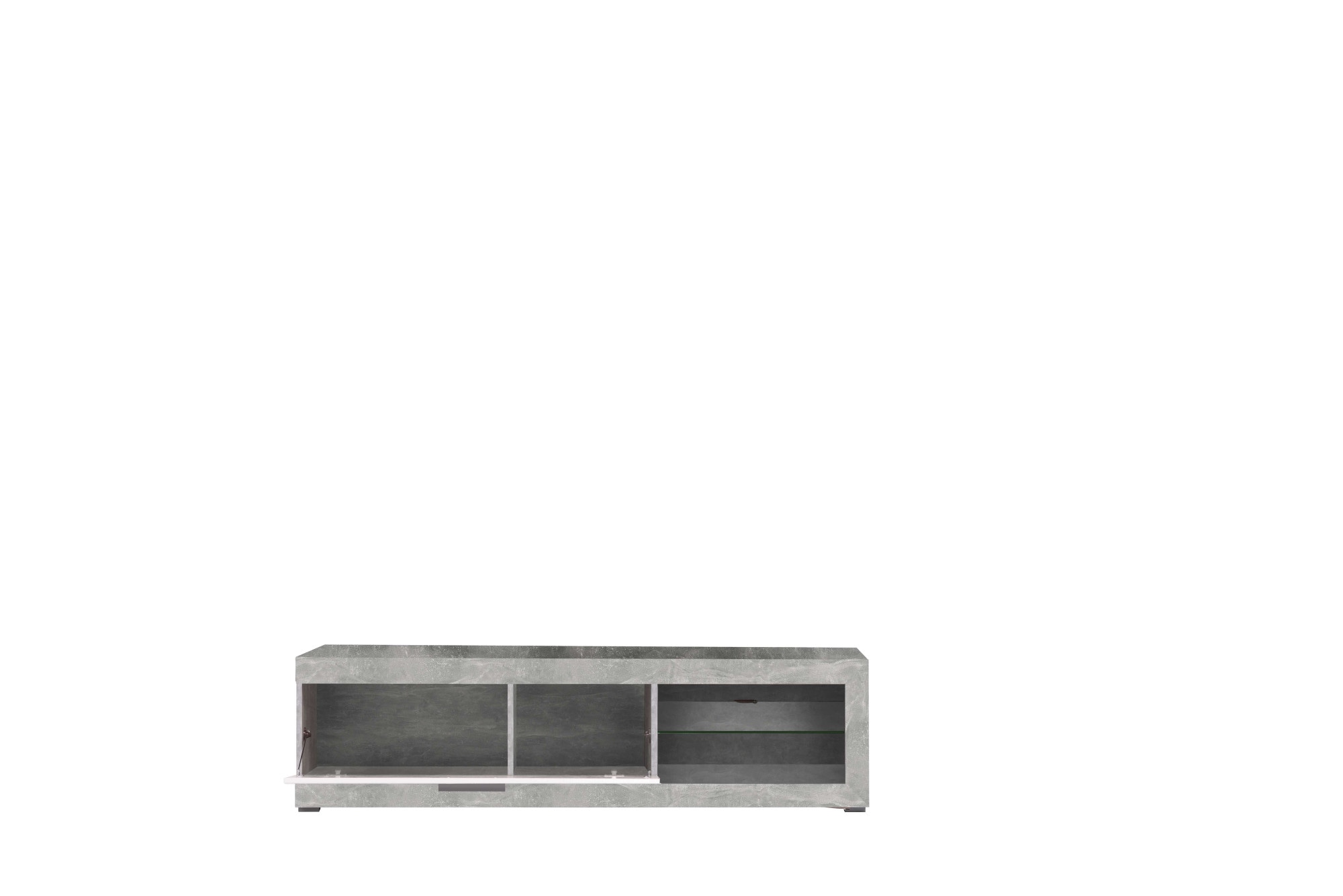Home affaire Lowboard »Remo TV-Kommode, Breite 160 cm, Höhe 45 cm, offenes Fach mit Glasboden« Wahlweise mit oder ohne LED-Beleuchtung, 1 Klappe, 1 offenes Fach