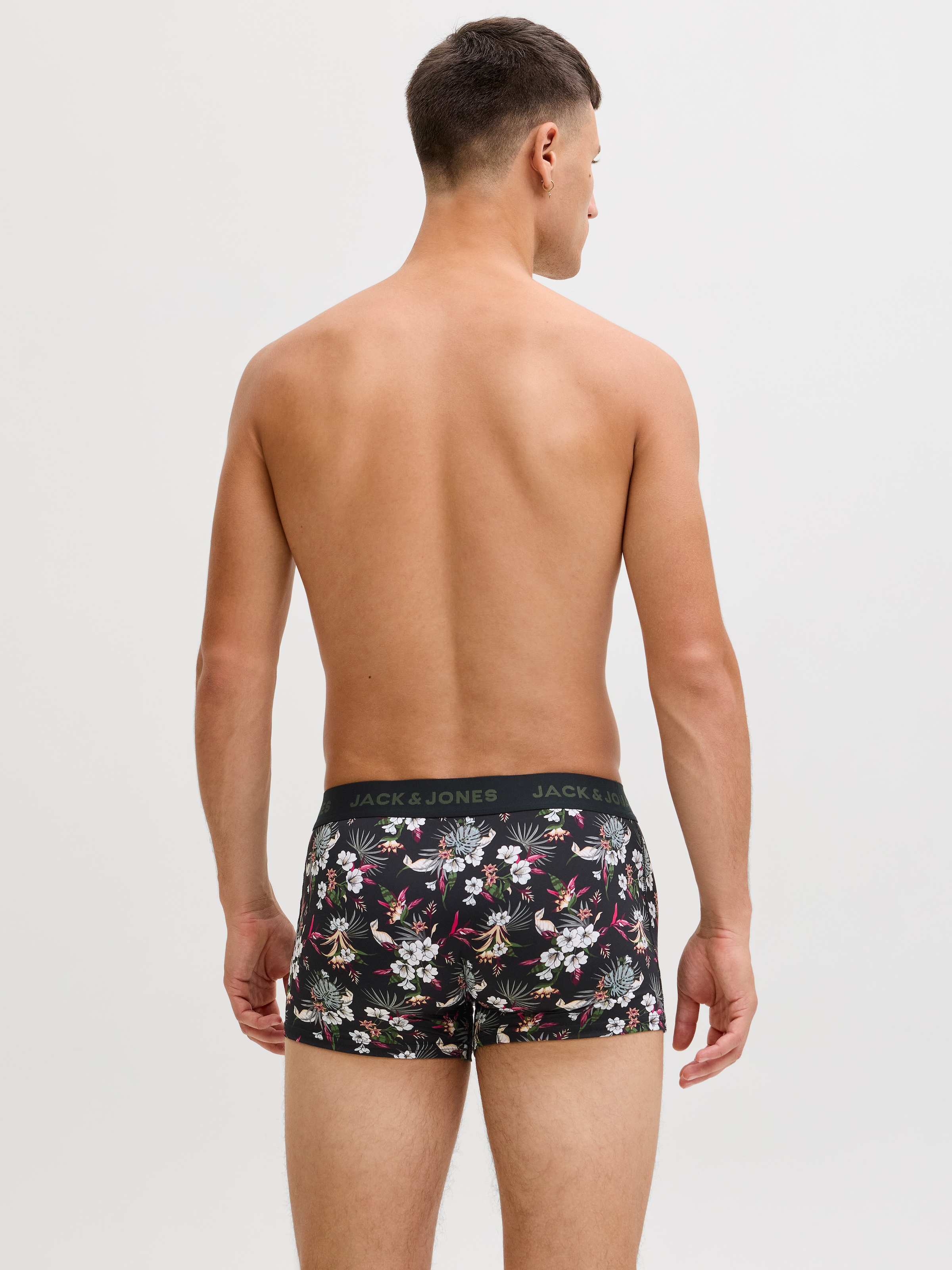 Jack & Jones Funktionsboxer »JACFLOWER aus Microfaserqualität und schnelltrocknendem Material« Packung, 3 Stk. unifarben mit Farbeinsatz, modisch, eng anliegend, Microfaser