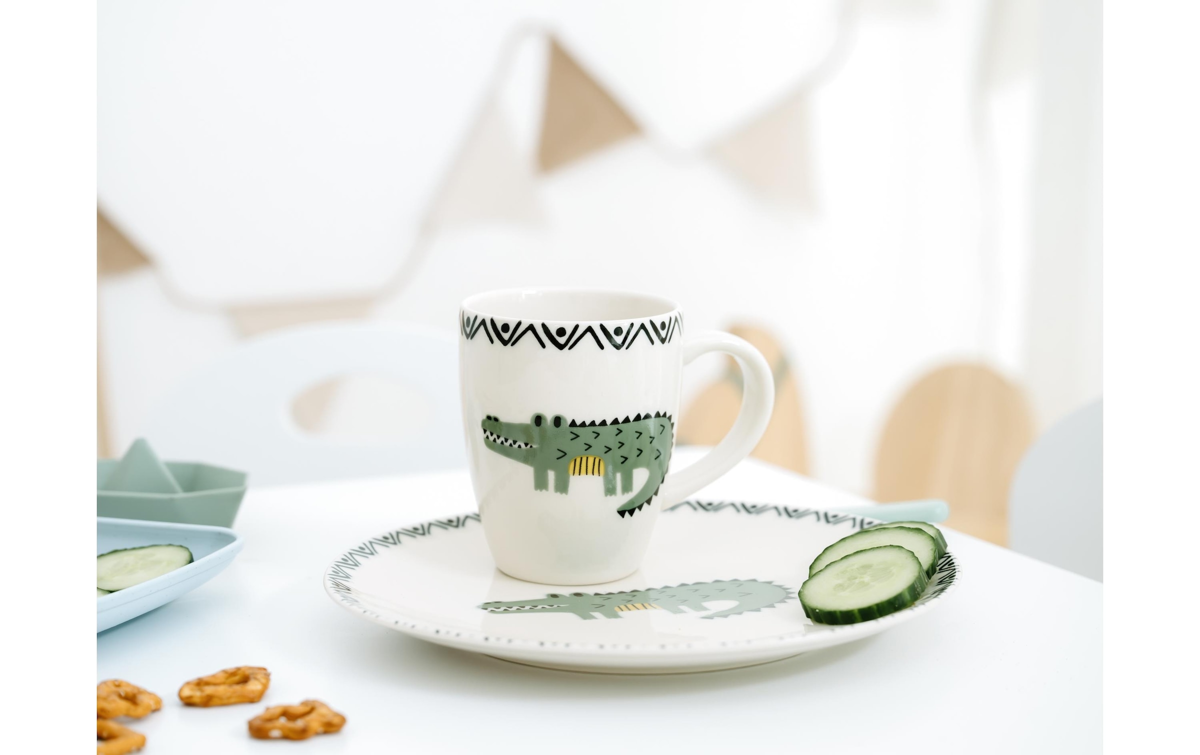 CreaTable Set de vaisselle pour enfants »Safari Set Steinzeug Tiere«