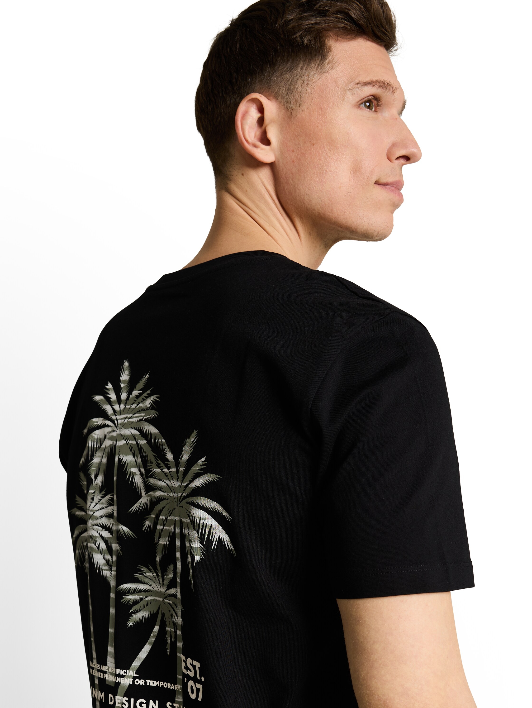 TOM TAILOR Denim T-shirt à manches courtes avec grand imprimé dans le dos