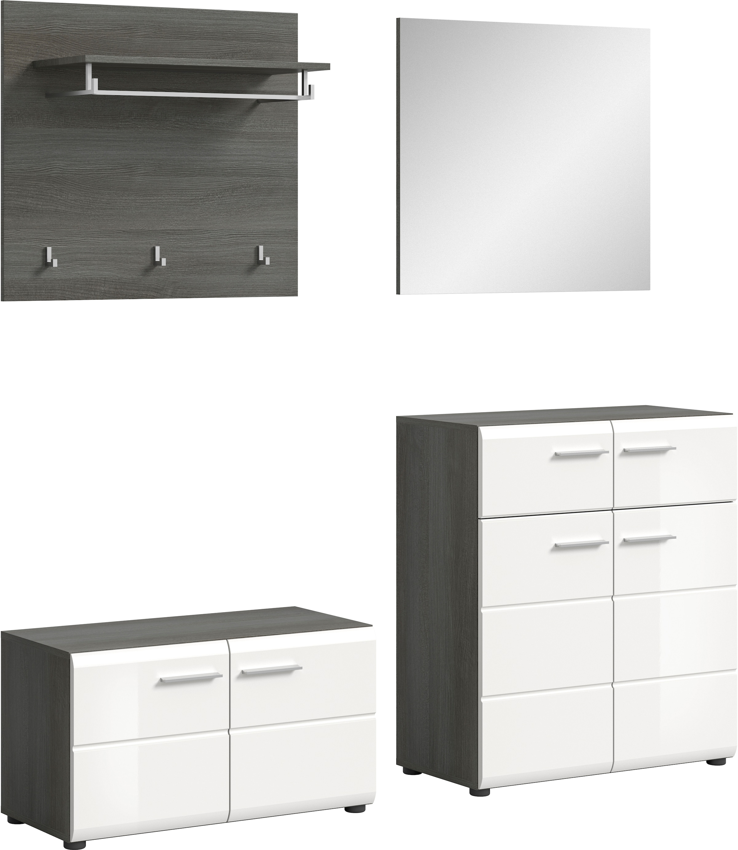 Image of Home affaire Garderoben-Set "Rumba, 4-teilig, Breite 175 cm, Hochglanz Front, bestehend aus:" 4 Stk. tlg.