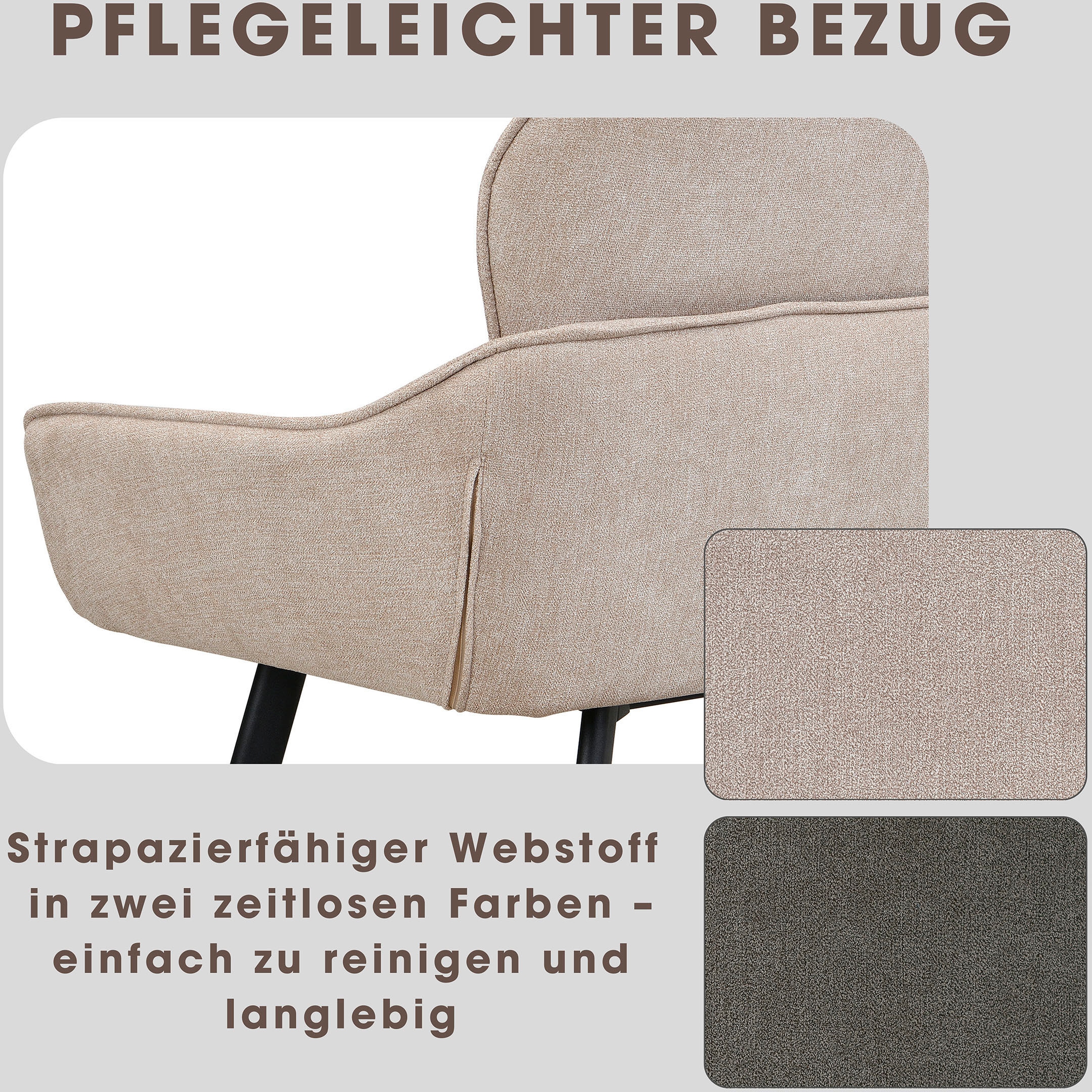 byLIVING Banc »Rico« 1 cuis tlg. gemütliche Esszimmerbank in 140 oder 160cm, hochwertiger Stoffbezug