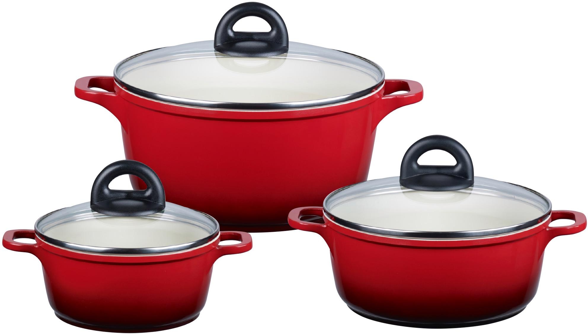 Image of Elo Basic Topf-Set »Red Shadow«, Aluminiumguss, (Set, 6 tlg.), Induktion bei Ackermann Versand Schweiz