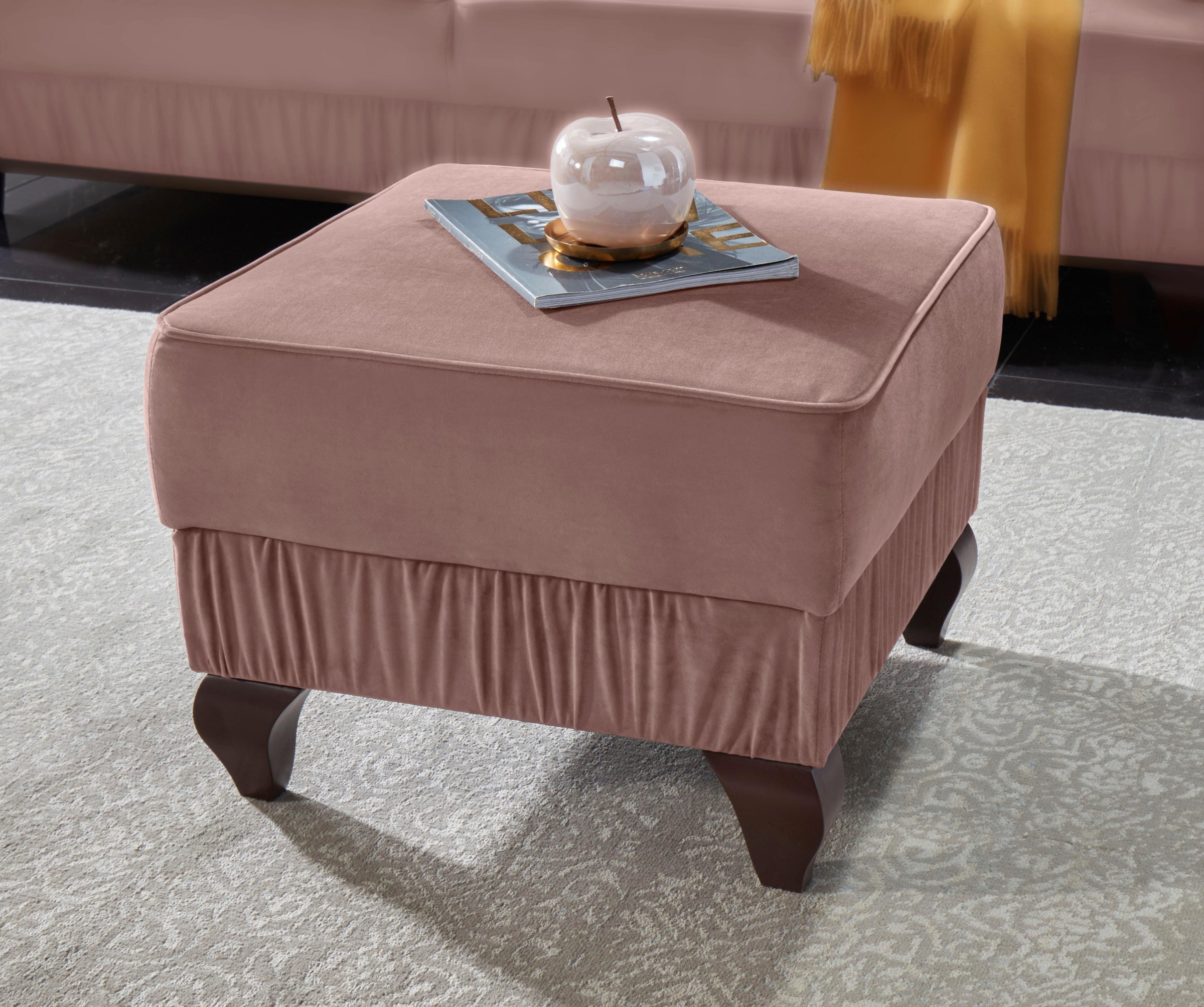 Image of Leonique Hocker »Vera«, mit Raffungen und edlen Holzfüssen bei Ackermann Versand Schweiz