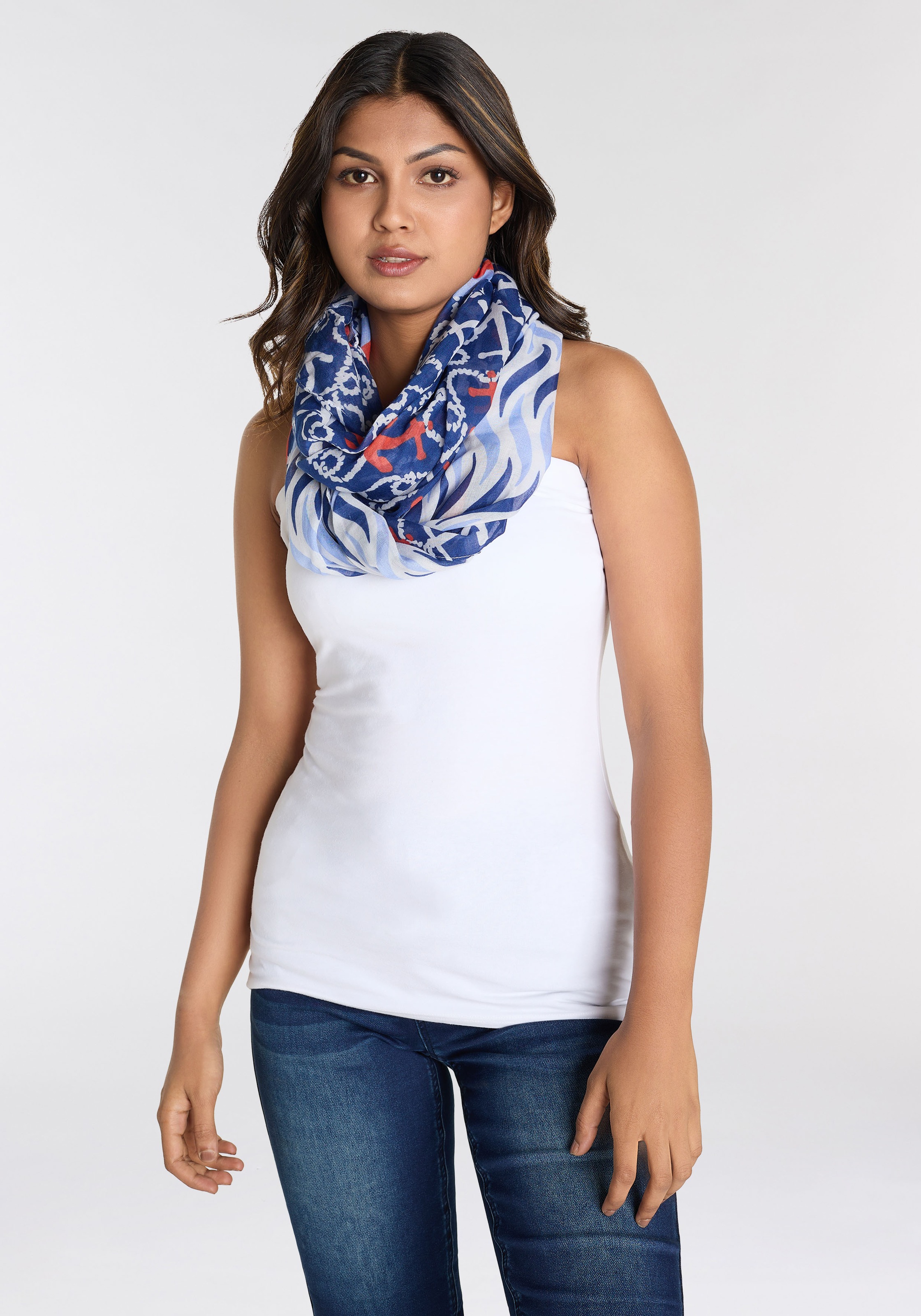 Laura Scott Loop Sommer Schal im maritimen Design