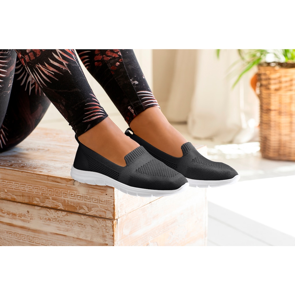 LASCANA Slipper, ultraleichter Sneaker vegan mit softer herausnehmbarer Wechsel- Innensohle