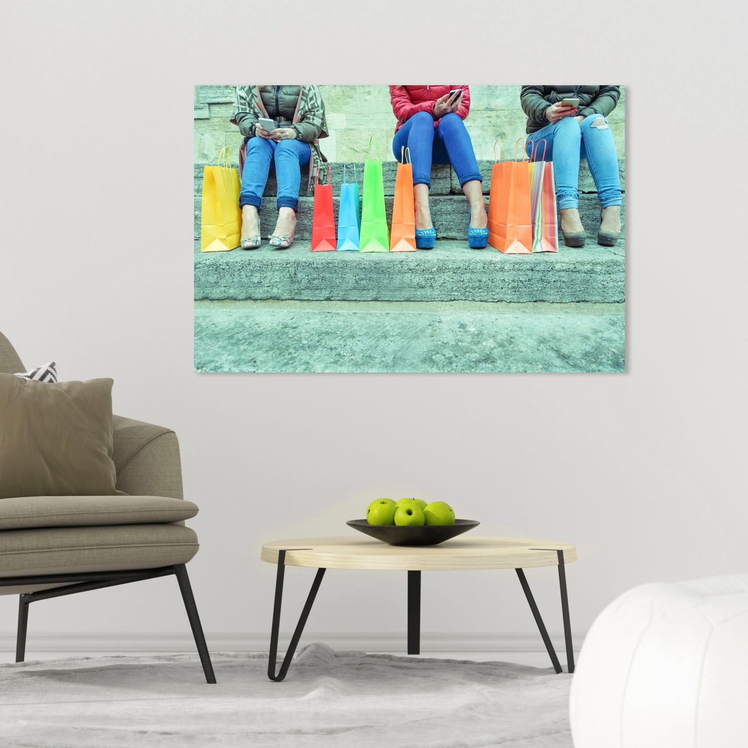 queence Acrylglasbild »Einkaufstüten«