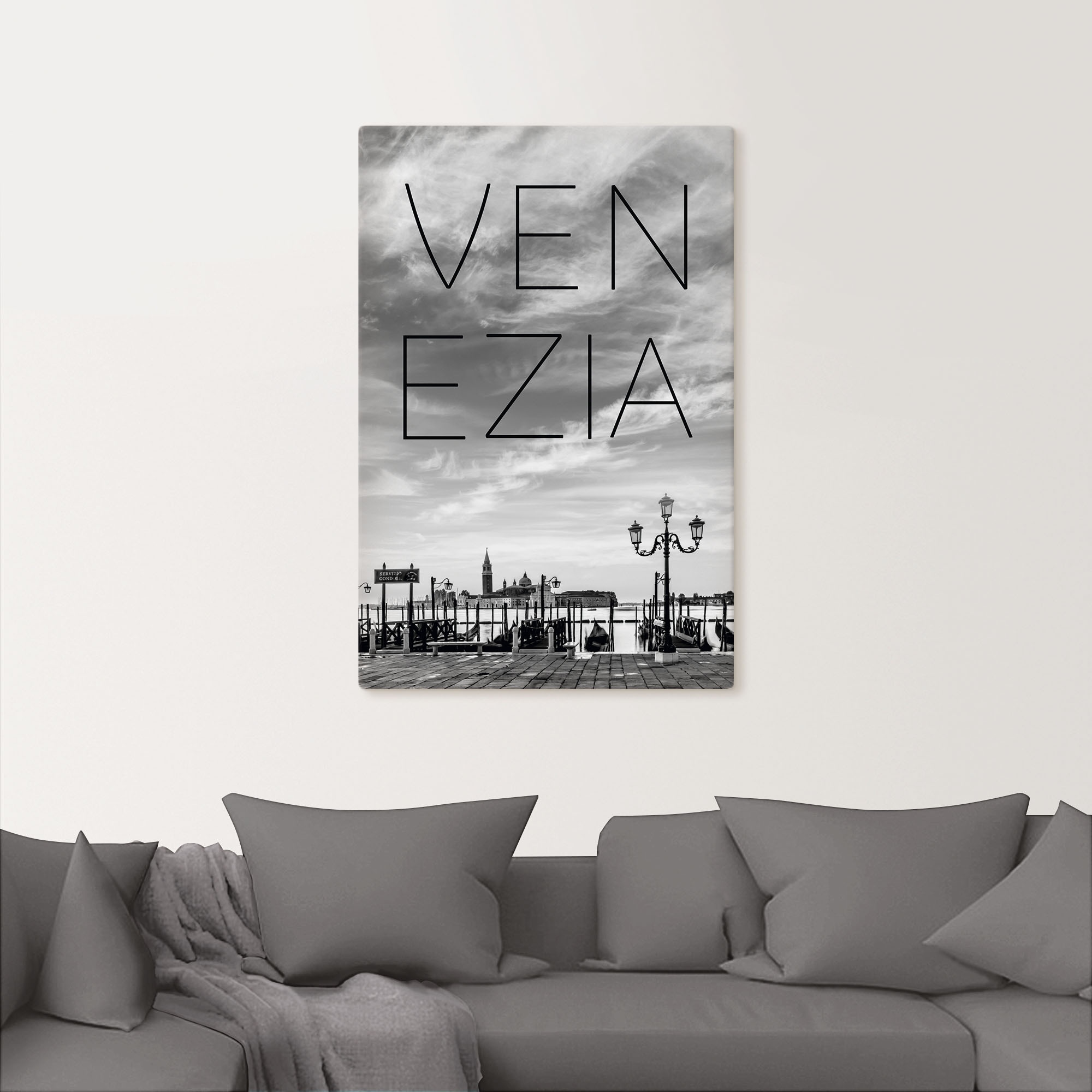 Artland Tableau sur toile »Gondeln am frühen Morgen in Venedig« 1 cuis tlg. auf Holzrahmen gespannt