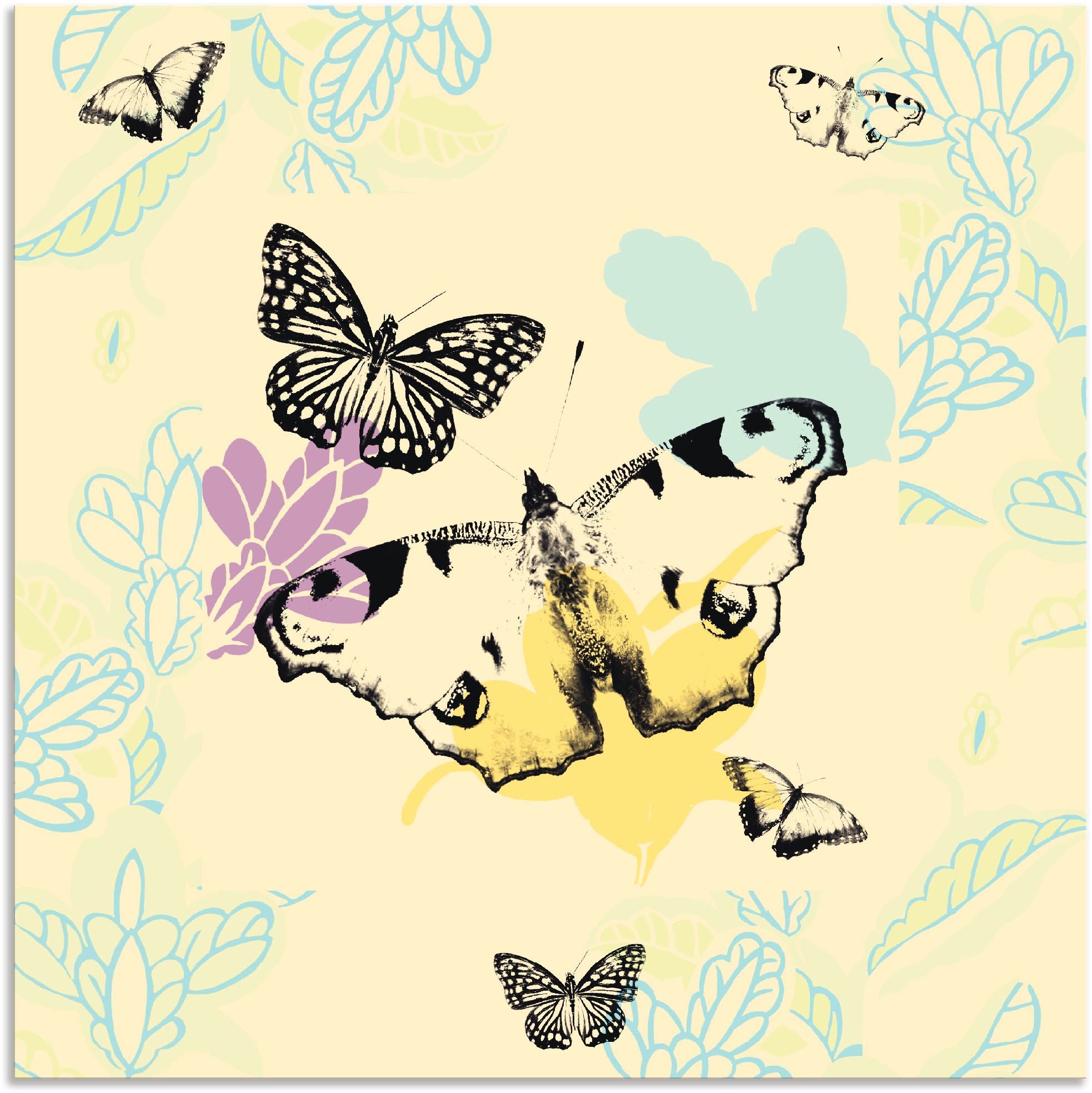 Image of Artland Wandbild »Schmetterlinge in gelb«, Insekten, (1 St.), in vielen Grössen & Produktarten - Alubild / Outdoorbild für den Aussenbereich, Leinwandbild, Poster, Wandaufkleber / Wandtattoo auch für Badezimmer geeignet bei Ackermann Versand Schweiz