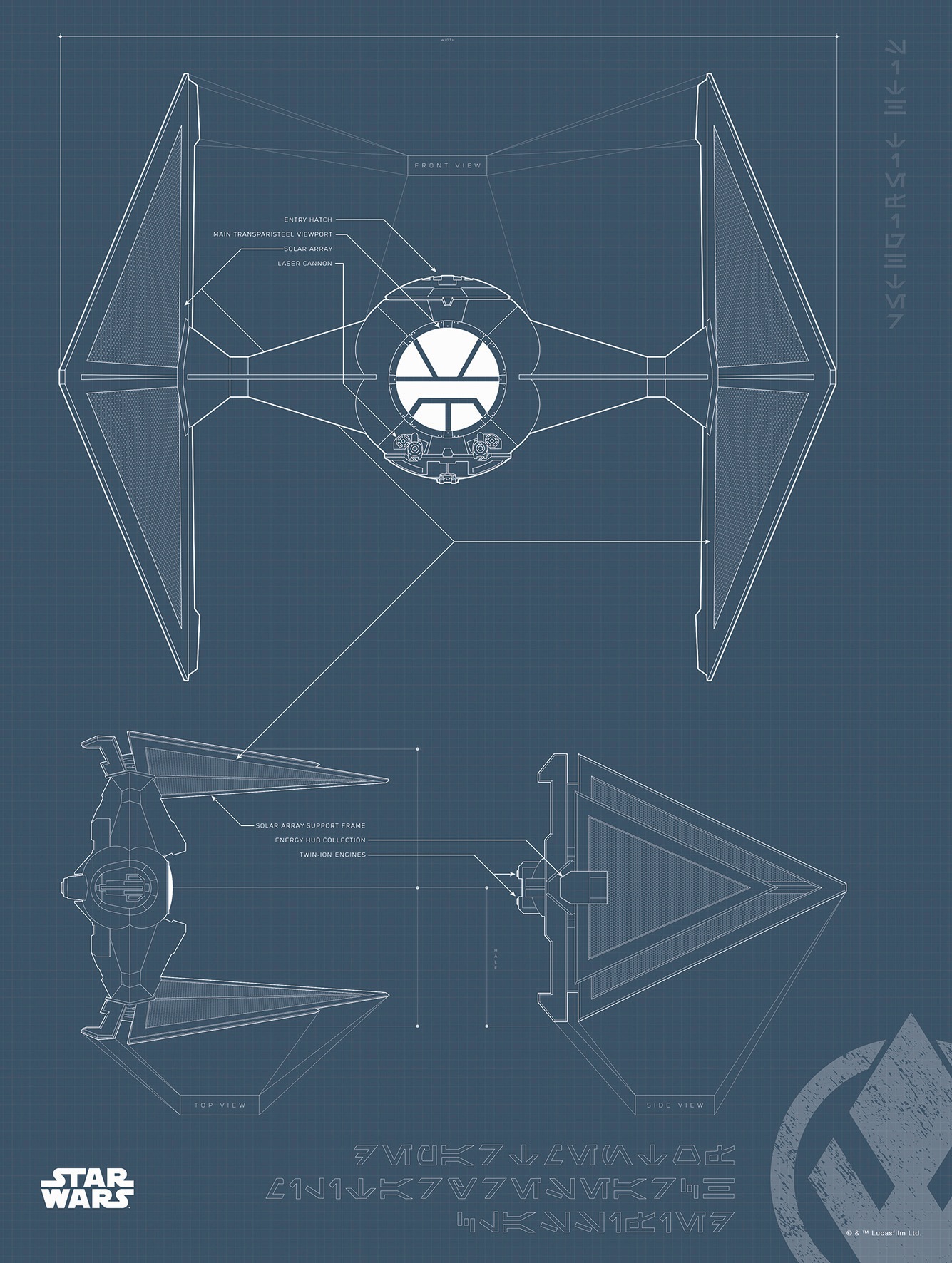 Image of Komar Poster »Star Wars Blueprint Sith TIE-Fighter«, Star Wars bei Ackermann Versand Schweiz