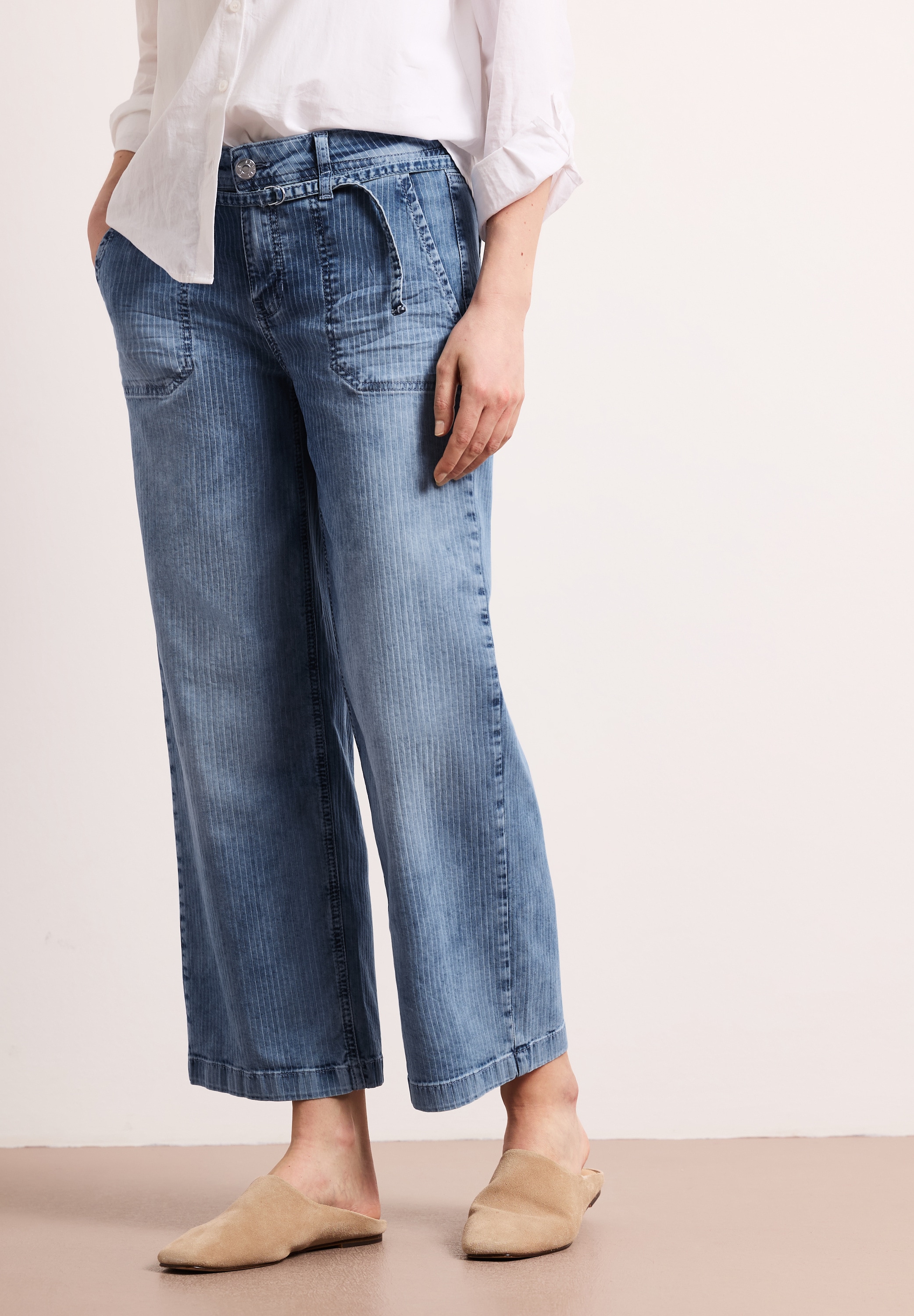 Image of STREET ONE Weite Jeans "Style Emee" mit Streifen Muster