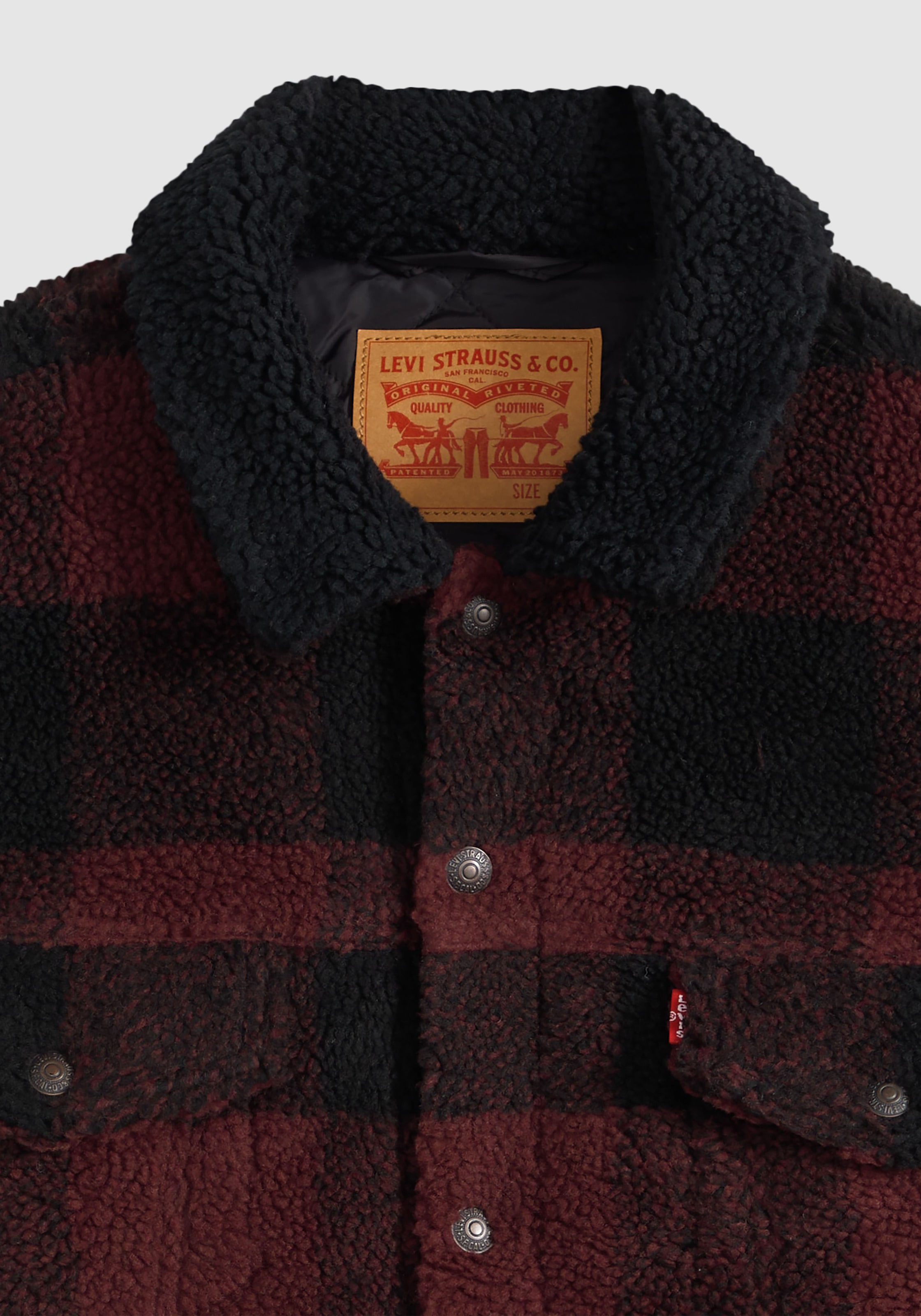 Levi's® Veste polaire »TYPE 3 EXT SHERPA TRUCKER« fermeture par bouton-pression, poches latérales