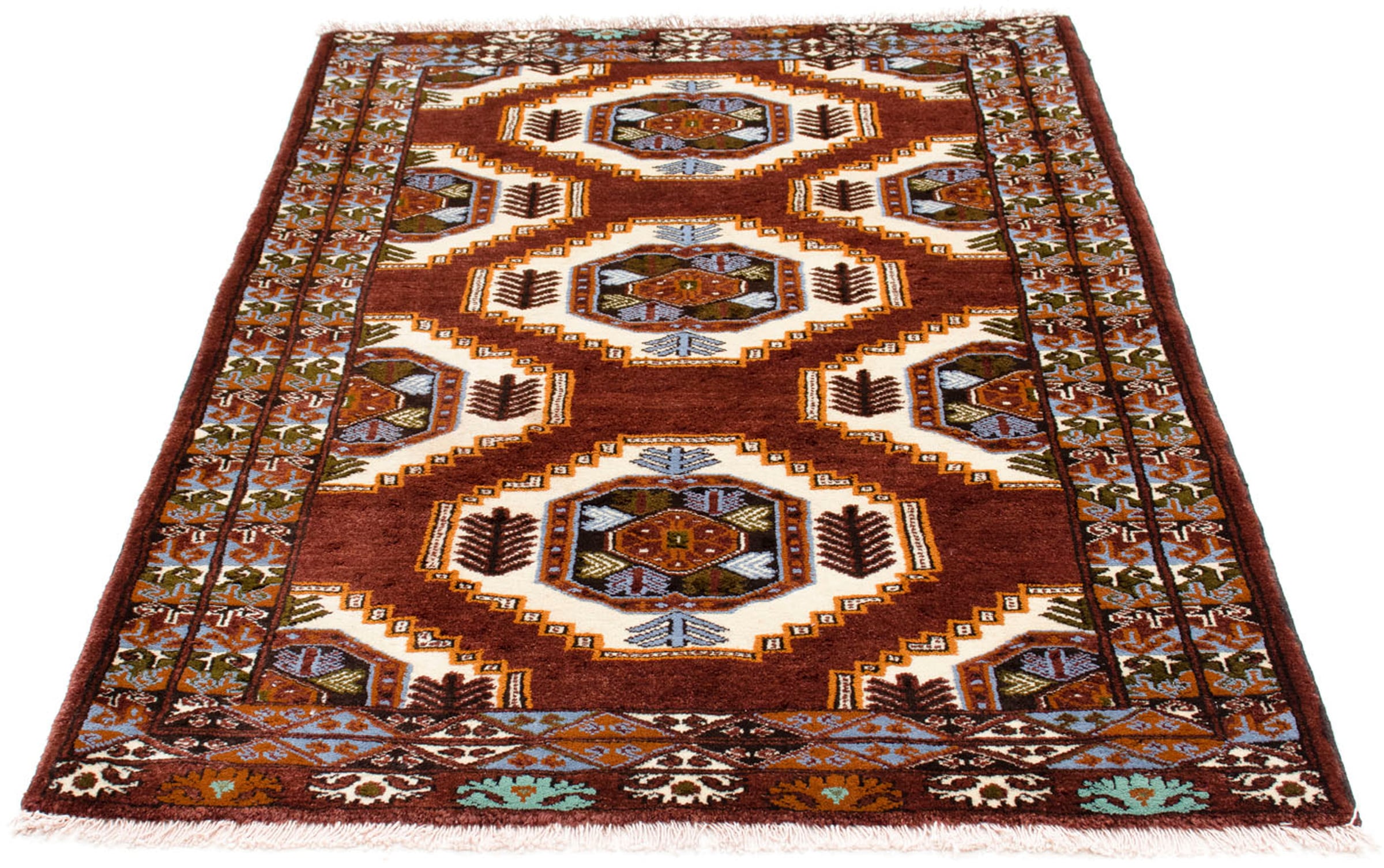 morgenland Orientteppich »Belutsch - auf Wohnzimmer, versandkostenfrei x - Einzelstück 102 cm Zertifikat mit rechteckig, Handgeknüpft, 160 braun«