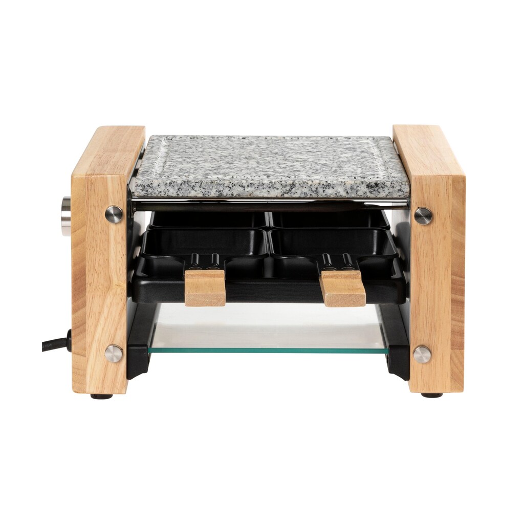 FURBER Raclette »Raclette-Grill 4P Holz/Stein«, 650 W