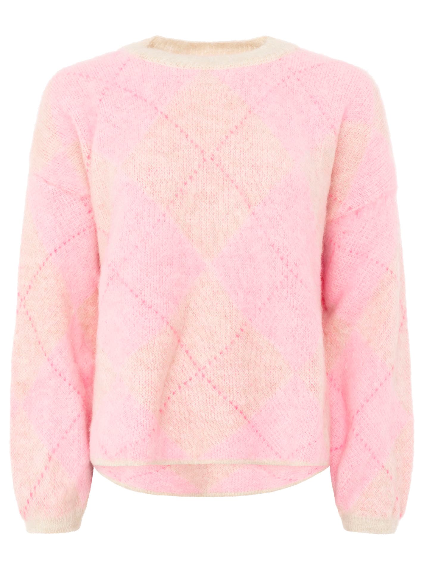 Zwillingsherz Strickpullover »"Soft Argyle"« Rundhals, angesagtes grosses Rautenmuster, farbenfroh, One Size