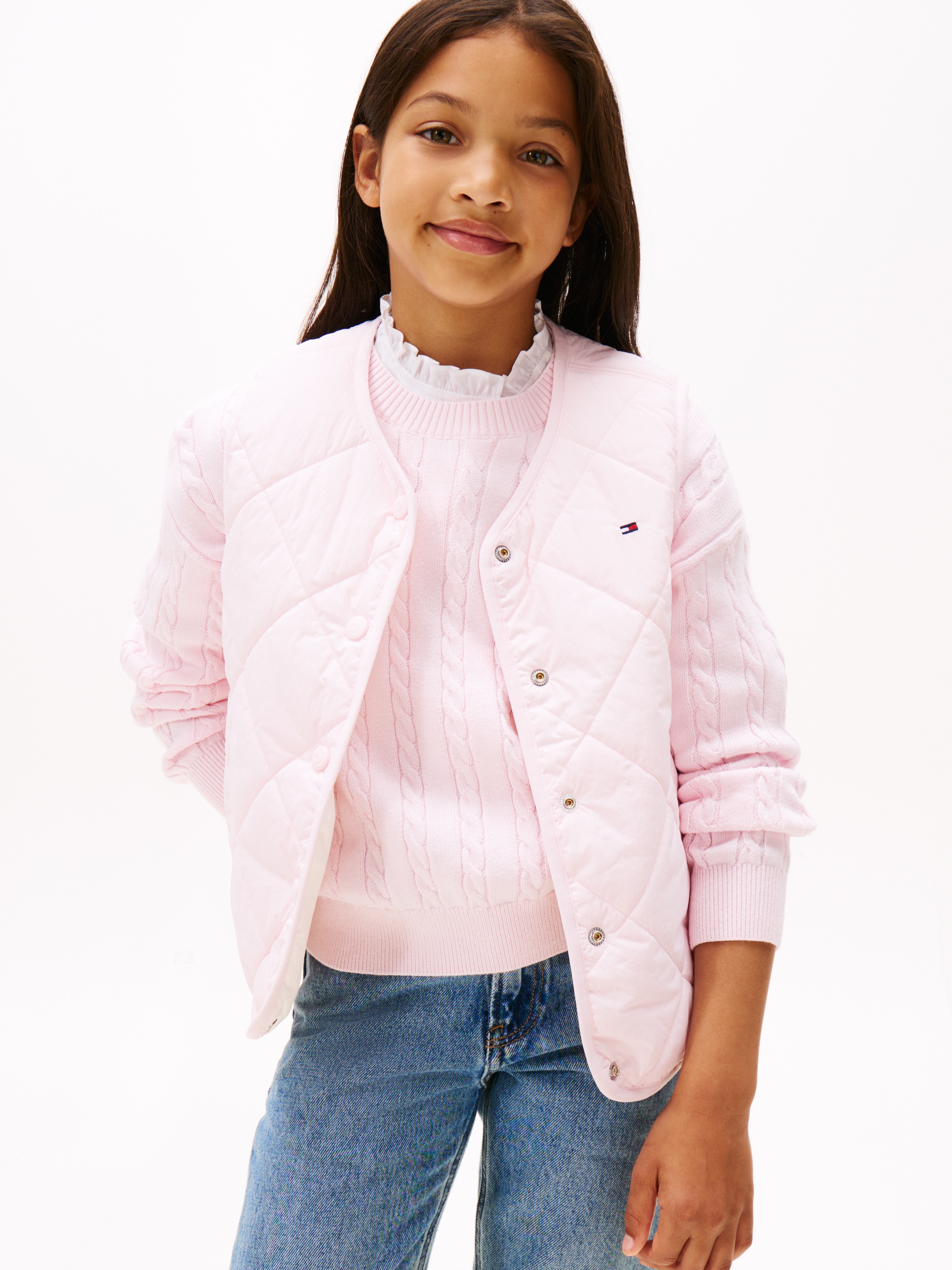 Image of Tommy Hilfiger Wendeweste "REVERSIBLE QUILTED VEST" für Kinder bis 16 Jahre, mit grossen Druckknöpfen