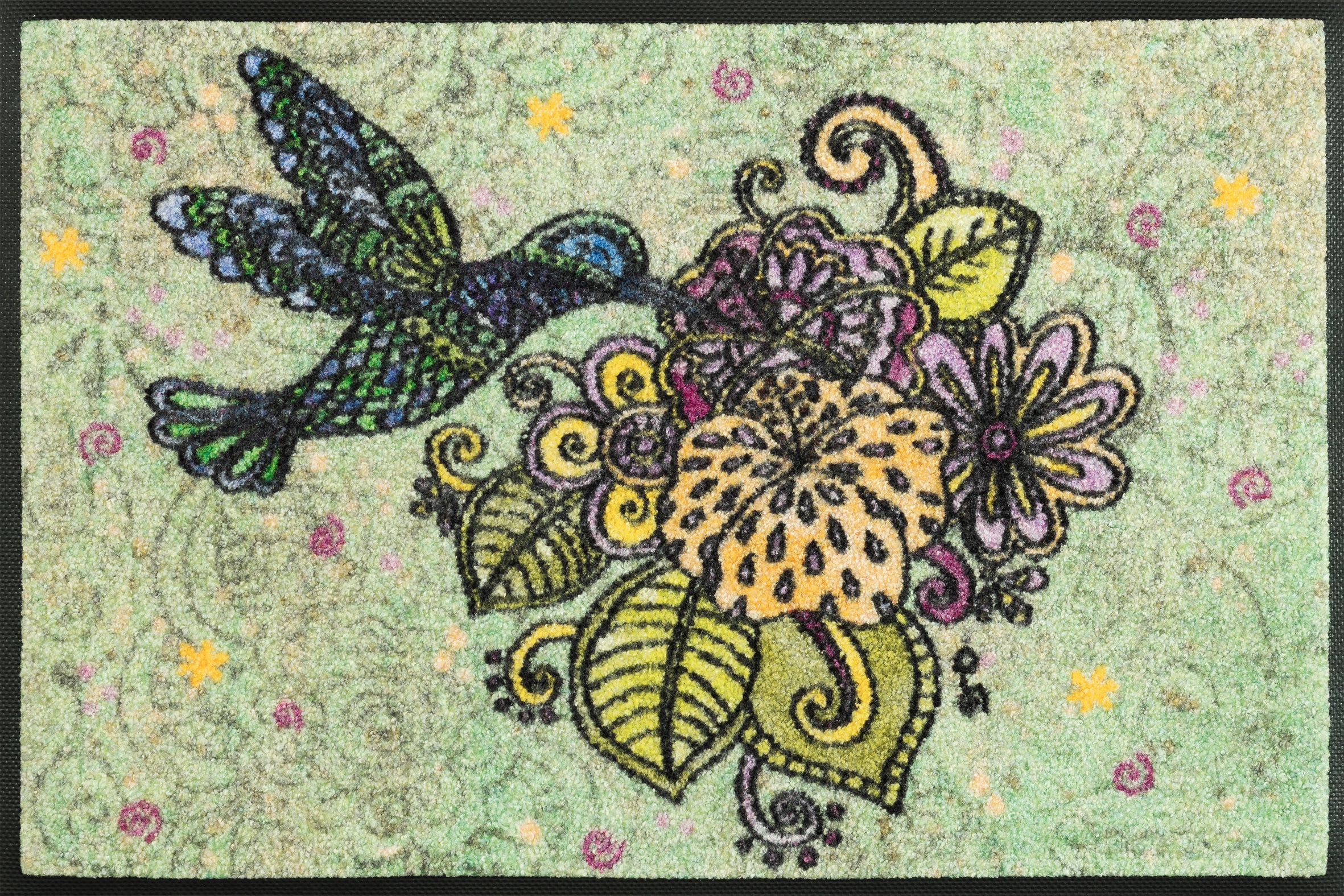 Image of wash+dry by Kleen-Tex Fussmatte "Blütentanz" rechteckig 7 mm Höhe