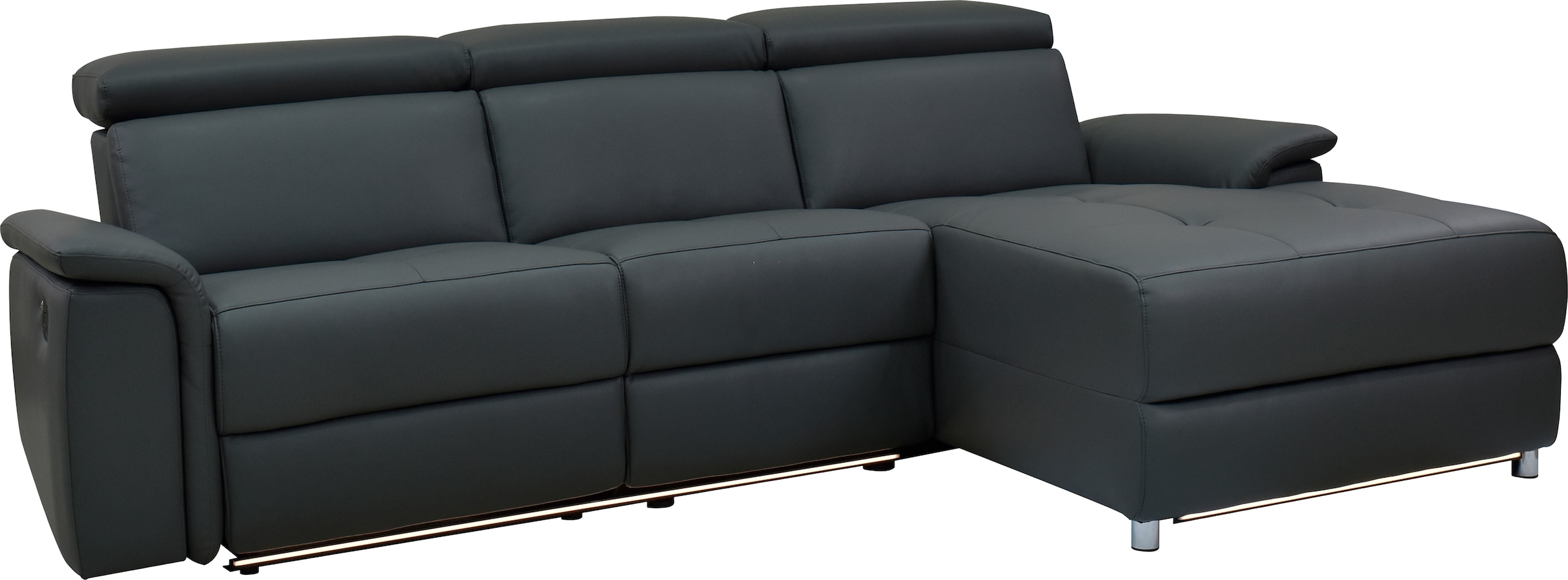 GOODproduct Ecksofa »Pareli, L-Form, 259cm,m. Recamiere, Echtleder, Kunstleder, Webstoff« man. o. elektr. Relaxfunktion, USB/Kopfteilverstellg u. LED