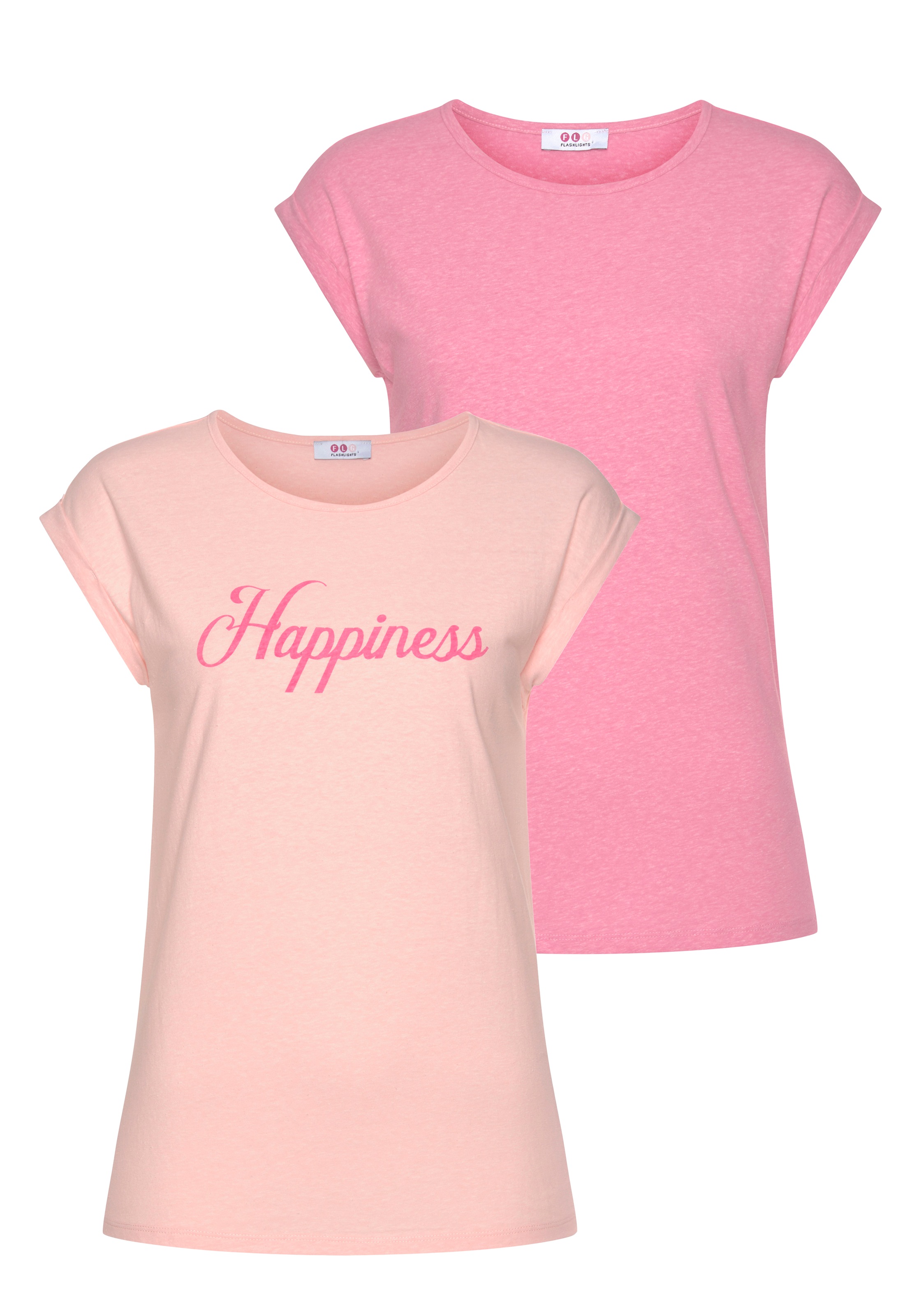 Image of Flashlights T-Shirt, (Packung, 2er-Pack), mit überschnittenen Schultern & kleinem Ärmelaufschlag bei Ackermann Versand Schweiz