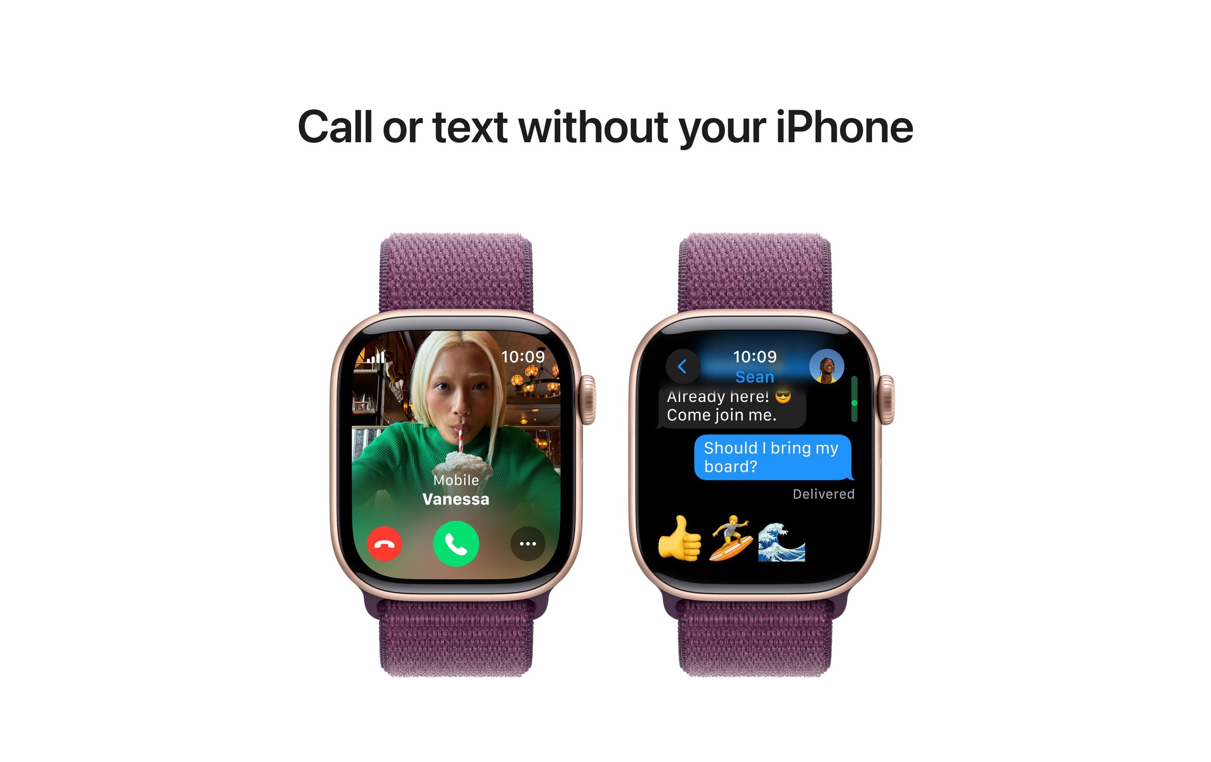 Apple Watch Series 10 Aluminium, 42 mm, GPS + Cellular, Sport Loop, Roségold