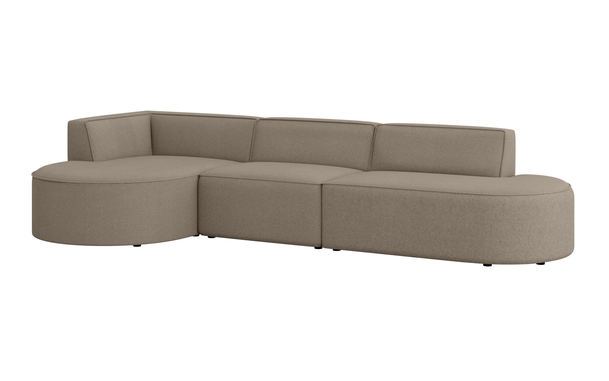 GOODproduct Ecksofa »EIVIND Designer Sofa mit Ottomane rechts/links, B/T/H: 343/159/72 cm« L-Form mit Wellenunterfederung, auch in Feincord und Bouclé