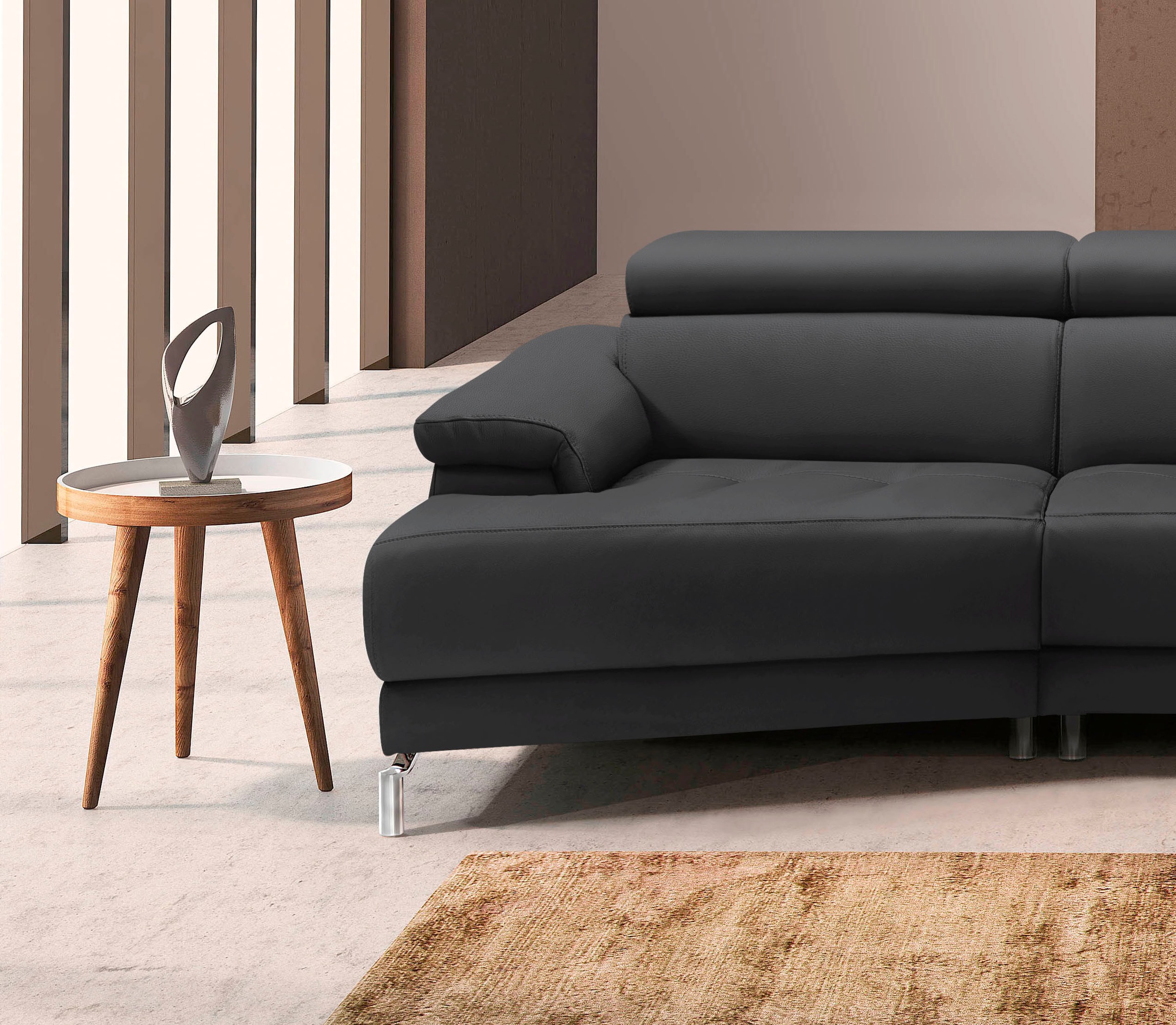 Egoitaliano Ecksofa »Soul, extravagantes Designsofa, Megasofa, super bequem, tolle Details«, mit Trapez-Abschlusselement, inkl verstellbarer Kopfteile