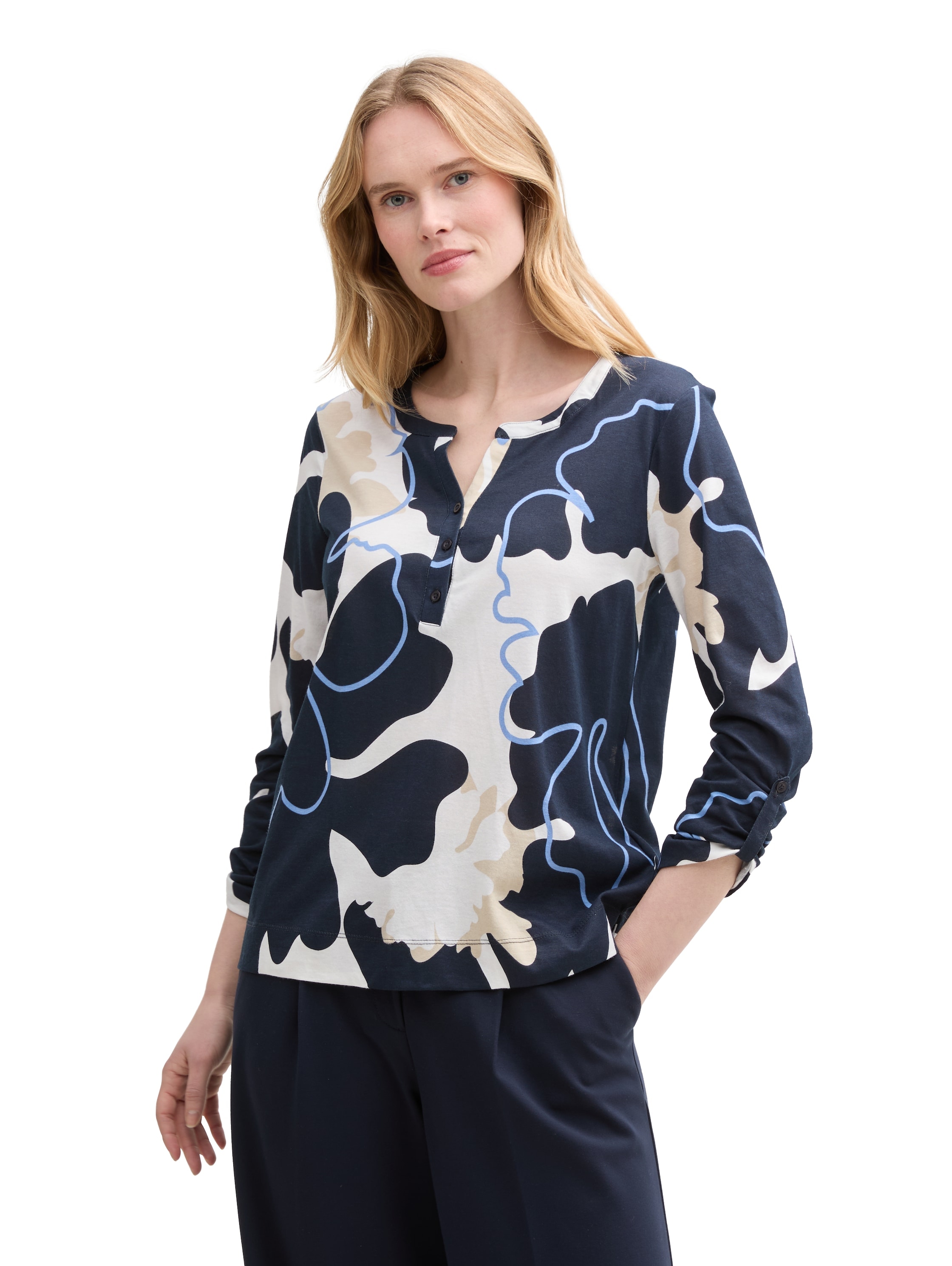 TOM TAILOR Langarmshirt, mit All-Over Print