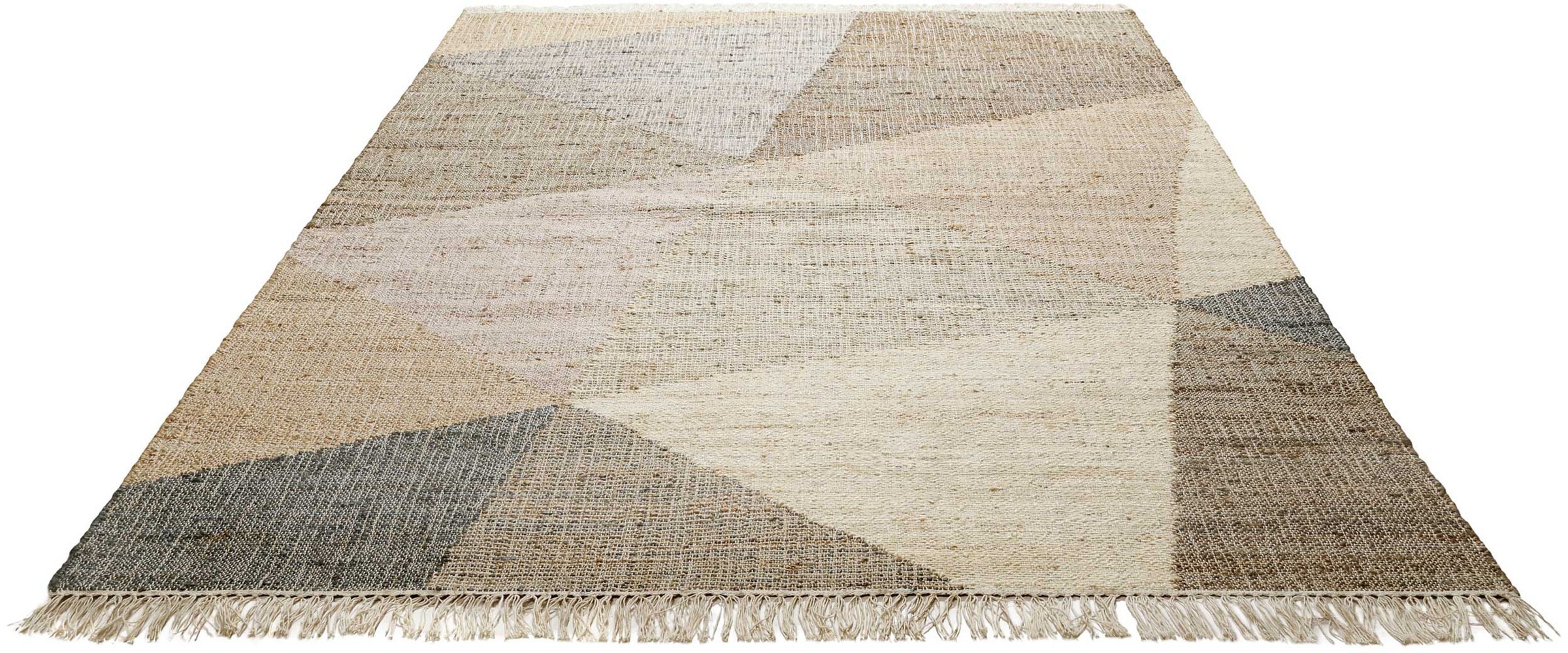Green Looop Teppich »Vincent GL-82111«, Naturfaser Baumwolle, Wohnzimmer Fransen, aus mit Teppich rechteckig, Jute günstig kaufen mit