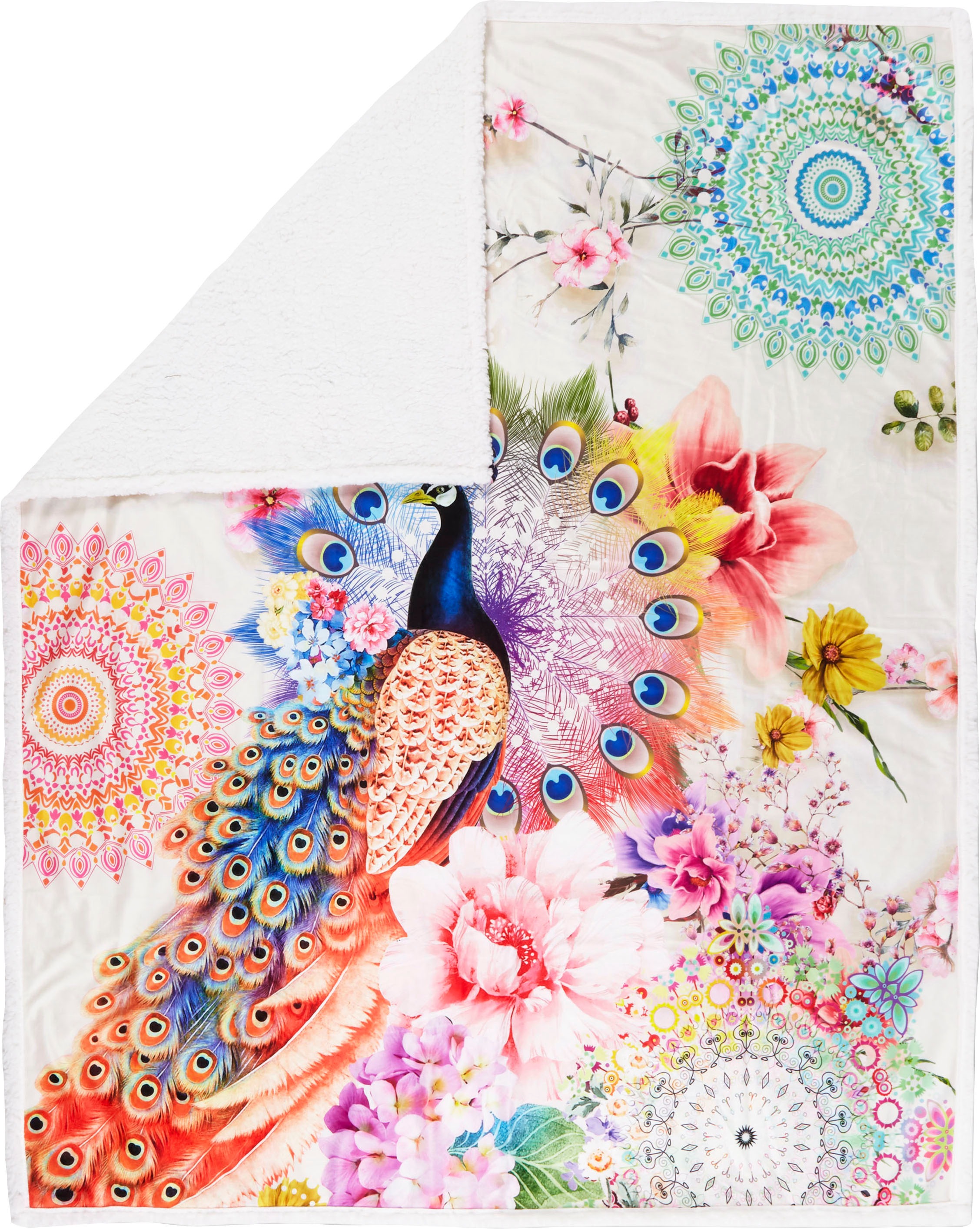 Image of hip Plaid »Bengta«, mit Mandala und Pfau, Kuscheldecke bei Ackermann Versand Schweiz