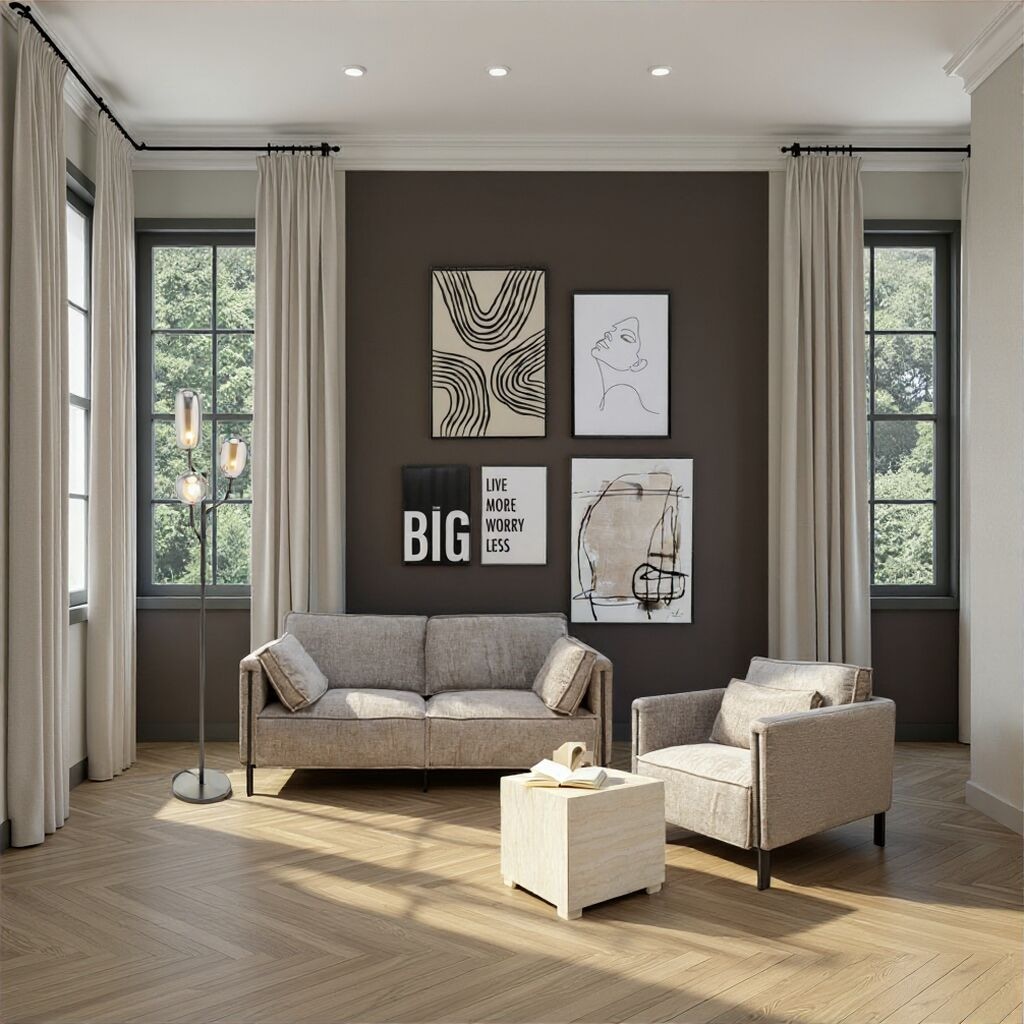 Kare Design Tableau avec cadre »Gerahmtes Bild Drawing Lady 63x93cm« 1, 