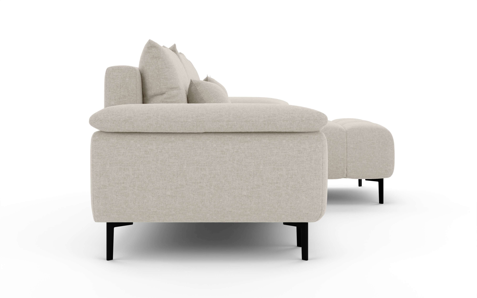 Home affaire Canapé d'angle »DROMARA Schlafsofa mit Bettkasten, Masse: B/T/H 277/141/91 cm« L-Form mit Recamiere rechts/links bestellbar, Wellenunterfederung