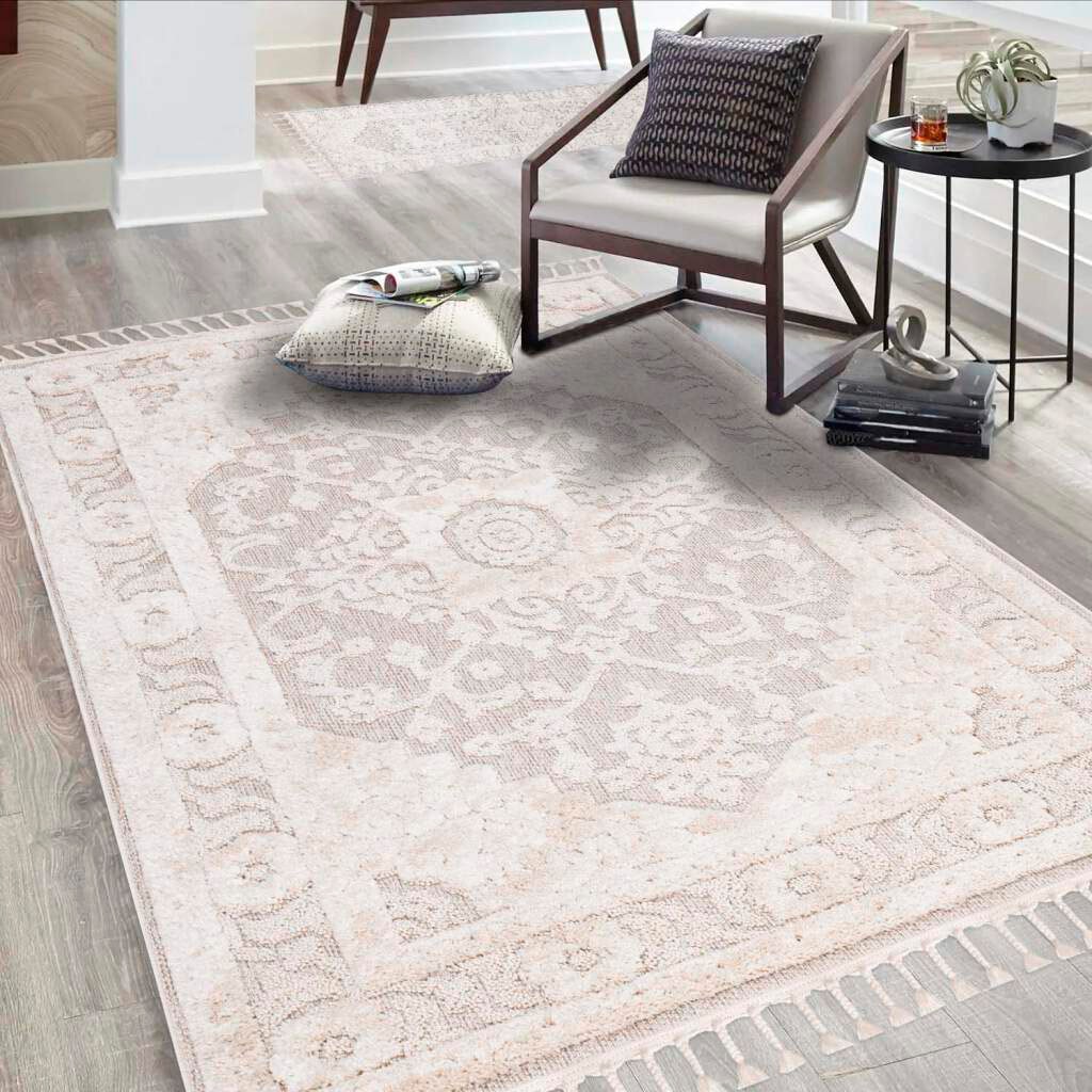 Image of Carpet City Hochflor-Teppich "Valencia 732" rechteckig 20 mm Höhe Läufer, Boho-Stil, 3D-Effekt, Relief, Hoch-Tief-Struktur, mit Fransen