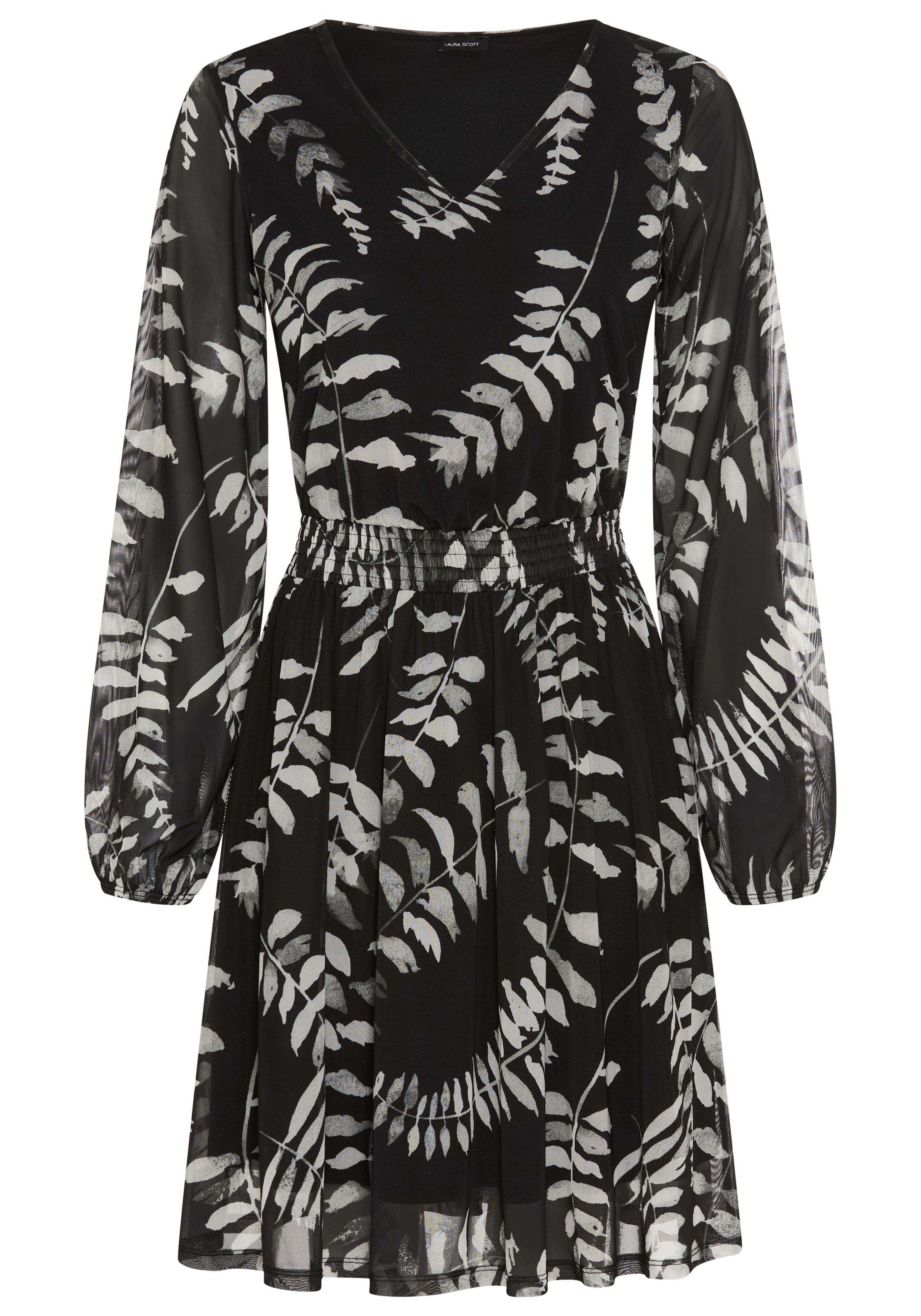 Laura Scott Robe en maille robe en mesh, matériau élastique, coupe cintrée, taille élastique