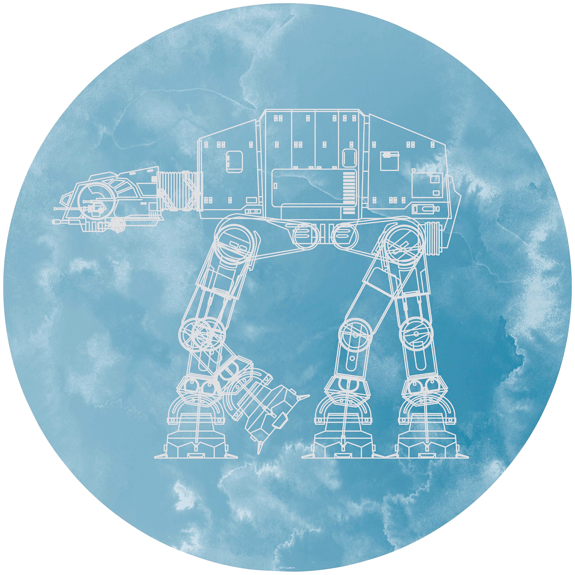 Image of Komar Fototapete "Vlies selbstklebend - Star Wars AT-AT - Grösse 125 x 125 cm" bedruckt glatt Kinderzimmer
