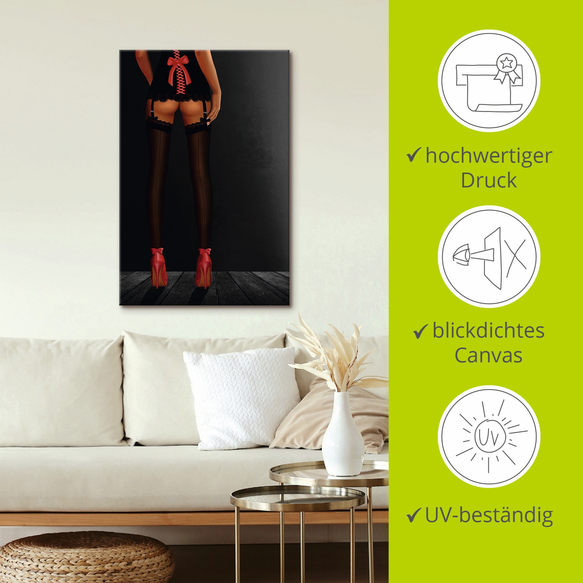 Artland Fresque murale »Sexy Beine in High Heels« 1 cuis tlg. als Alubild, Outdoorbild, Leinwandbild, Poster in verschied. Grössen