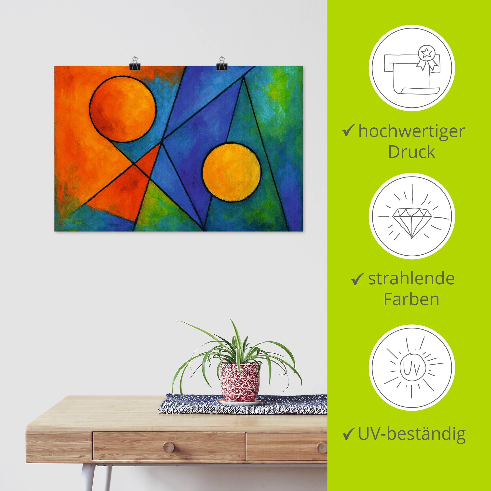 Artland Wandbild »Farbkomposition im Gleichgewicht« Muster 1 Stk. tlg. als Alubild, Leinwandbild, Poster, Wandaufkleber in verschied. Grössen