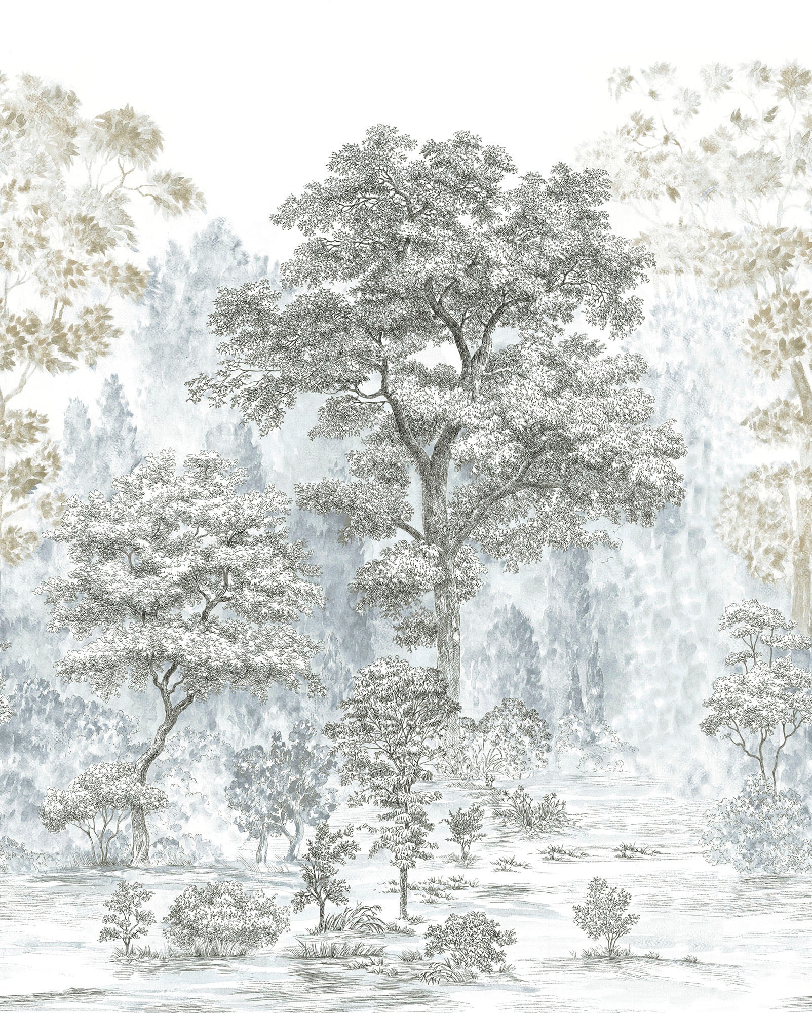 Image of Komar Vliestapete "Digitaldruck Vlies - Rising Roots - Grösse 200 x 250 cm" bedruckt glatt Wohnzimmer, Schlafzimmer