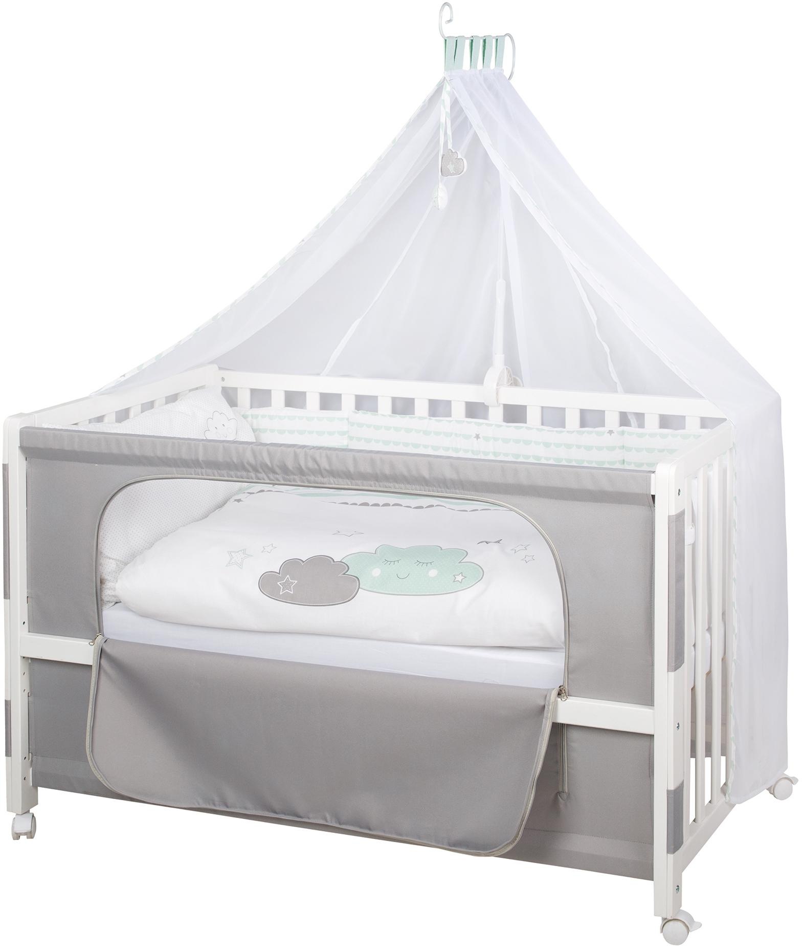 Image of roba® Babybett »Room Bed - Dekor Happy Cloud«, als Beistell-, Kinder- und Juniorbett verwendbar bei Ackermann Versand Schweiz