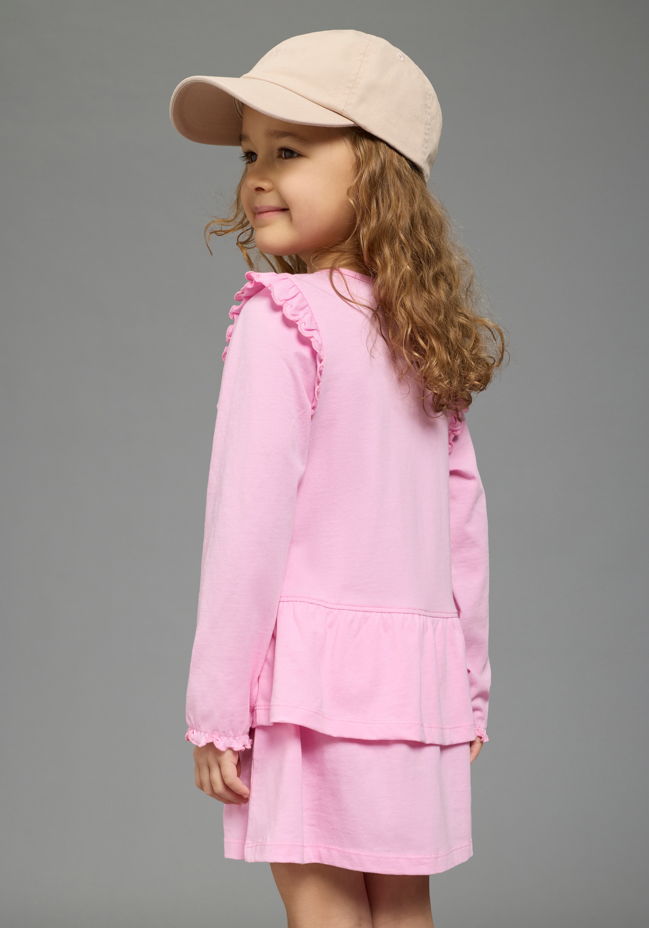 KIDSWORLD Jerseykleid »Süsses Shirtkleide mit Einhorn-Druck« für Mädchen, aus Single Jersey aus Baumwolle