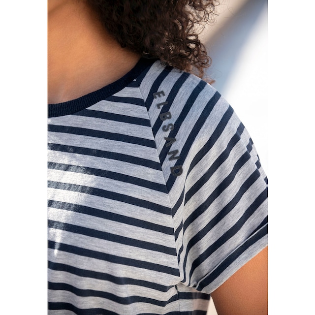 ♕ Elbsand Kurzarmshirt »Caira«, mit Streifen, T-Shirt aus Baumwoll-Mix,  sportlich und bequem versandkostenfrei auf