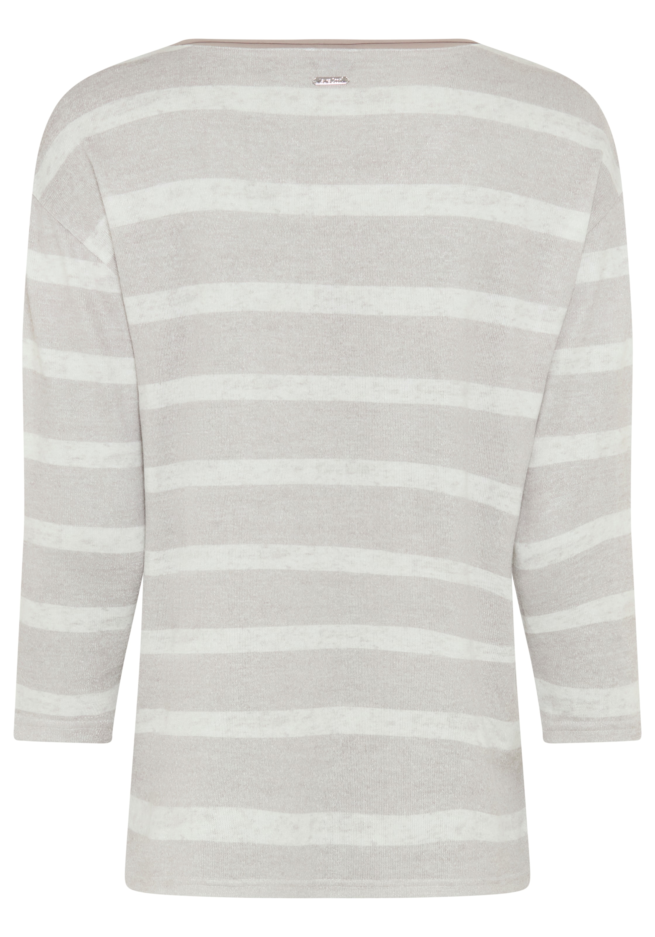 Laura Scott Pull à rayures leichter Übergangspullover mit seitlichem Schlitz und Tasche